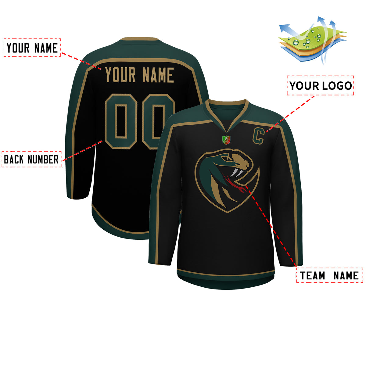 VVHL S10 Viper City Venom  Hockey Jersey