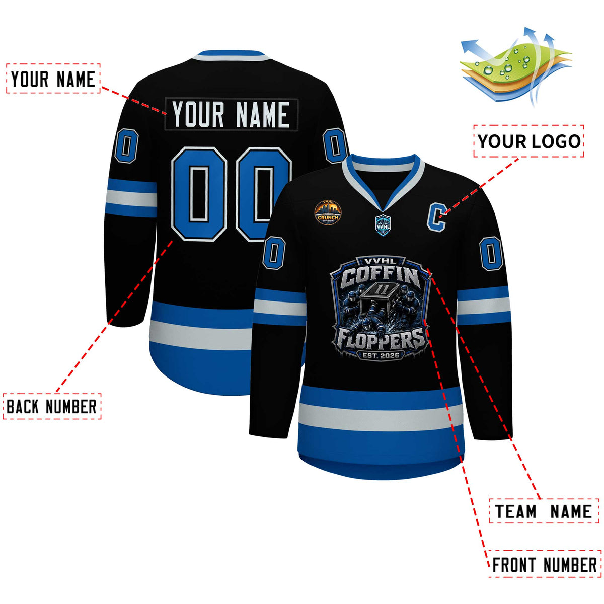 VVHL S11 Coffin Floppers   Hockey Jersey