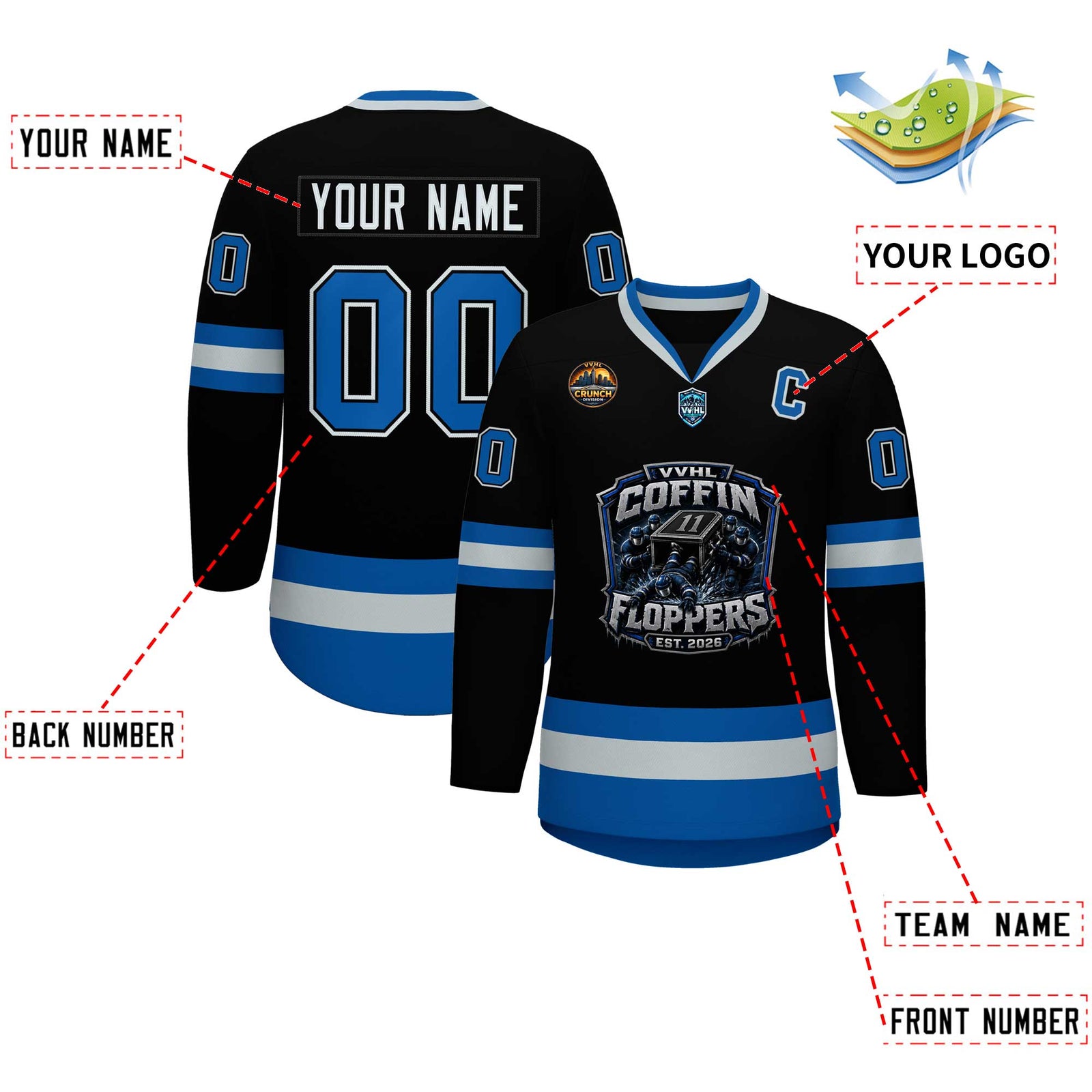 VVHL S11 Coffin Floppers   Hockey Jersey