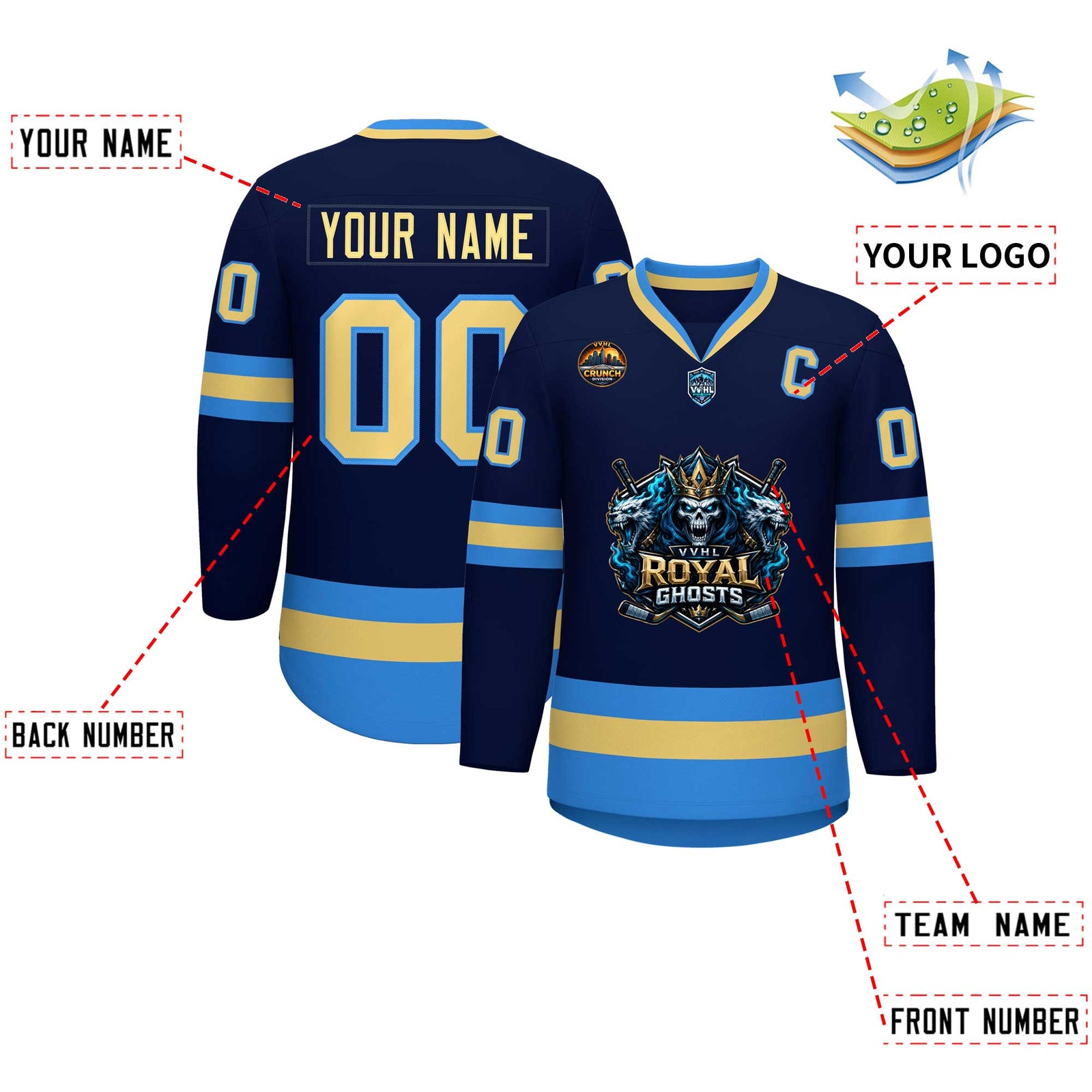 VVHL S11 Royal Ghosts Hockey Jersey