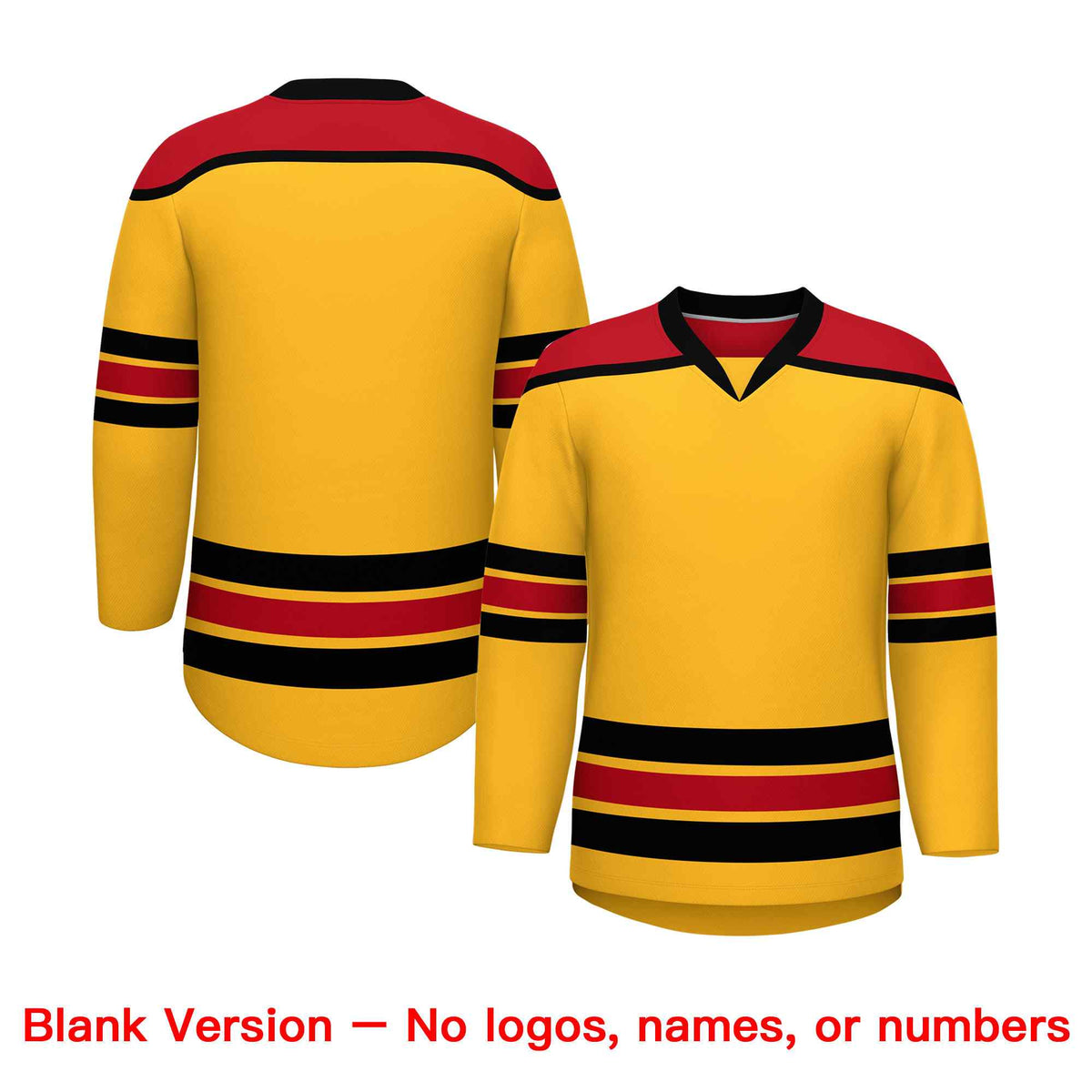 Custom Yellow Red Ice Cream Helmet Pattern Personalized V-Neck Hockey Jersey