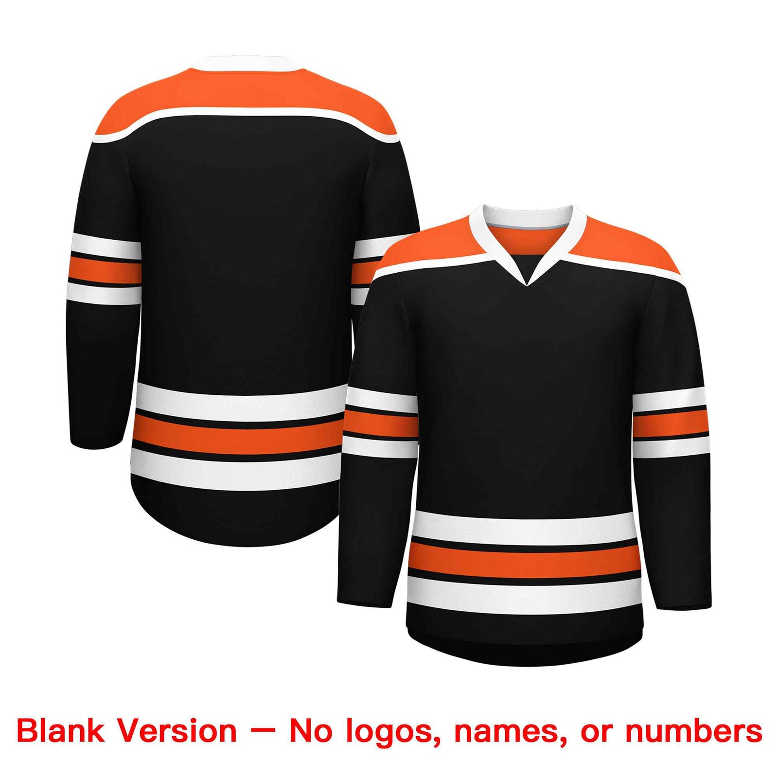 Custom Black Orange Ice Cream Helmet Pattern Personalized V-Neck Hockey Jersey