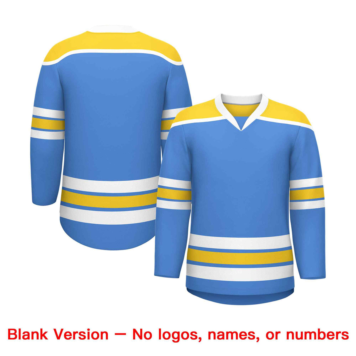 Custom Powder Blue Gold Ice Cream Helmet Pattern Personalized V-Neck Hockey Jersey| KXKSHOP