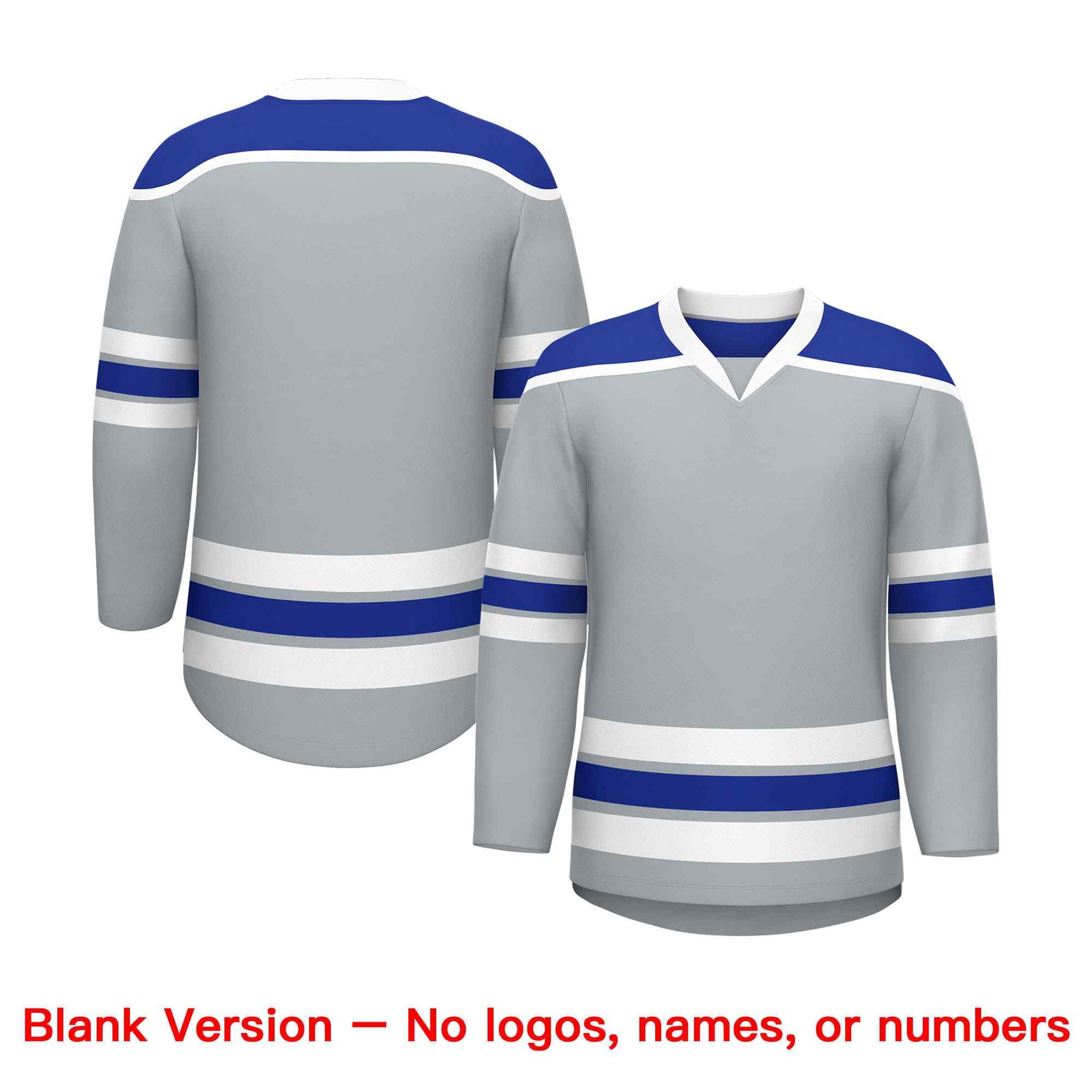 Custom Silver Royal Blue Ice Cream Helmet Pattern Personalized V-Neck Hockey Jersey| KXKSHOP