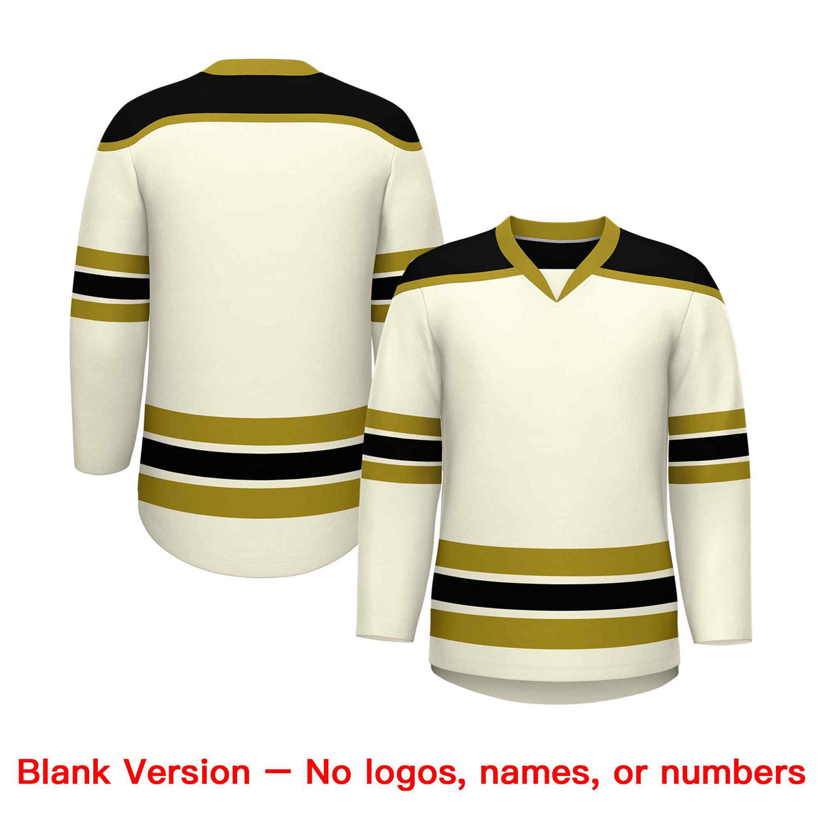 Custom Cream Old Gold Ice Cream Helmet Pattern Personalized V-Neck Hockey Jersey| KXKSHOP