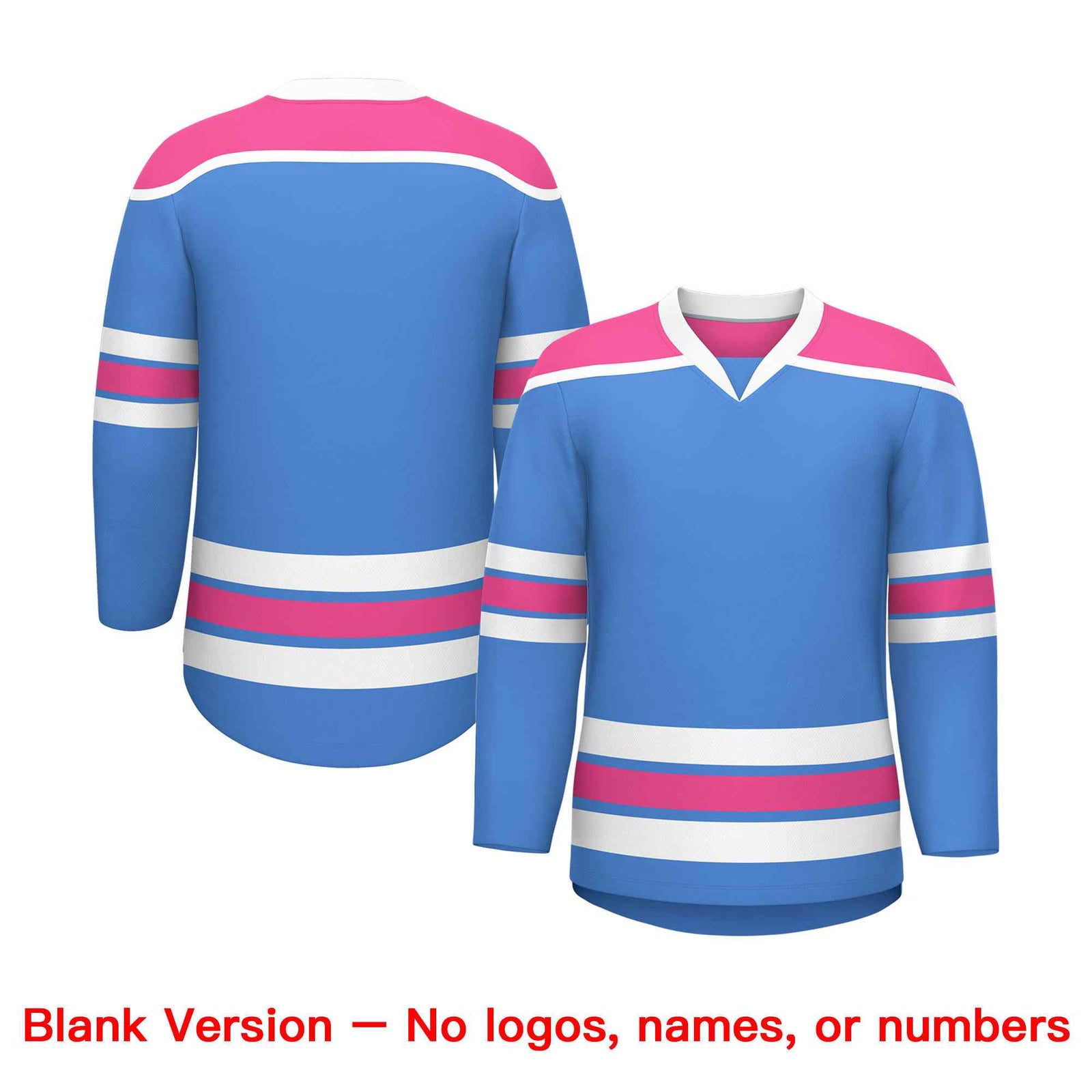 Custom Powder Blue Pink Ice Cream Helmet Pattern Personalized V-Neck Hockey Jersey| KXKSHOP