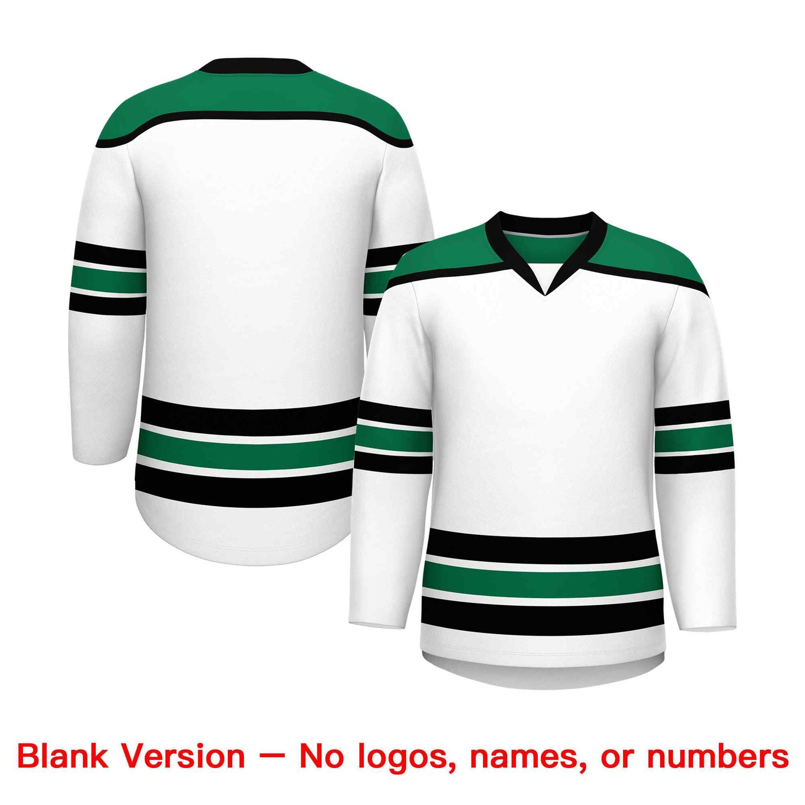 Custom White Kelly Green Ice Cream Helmet Pattern Personalized V-Neck Hockey Jersey| KXKSHOP