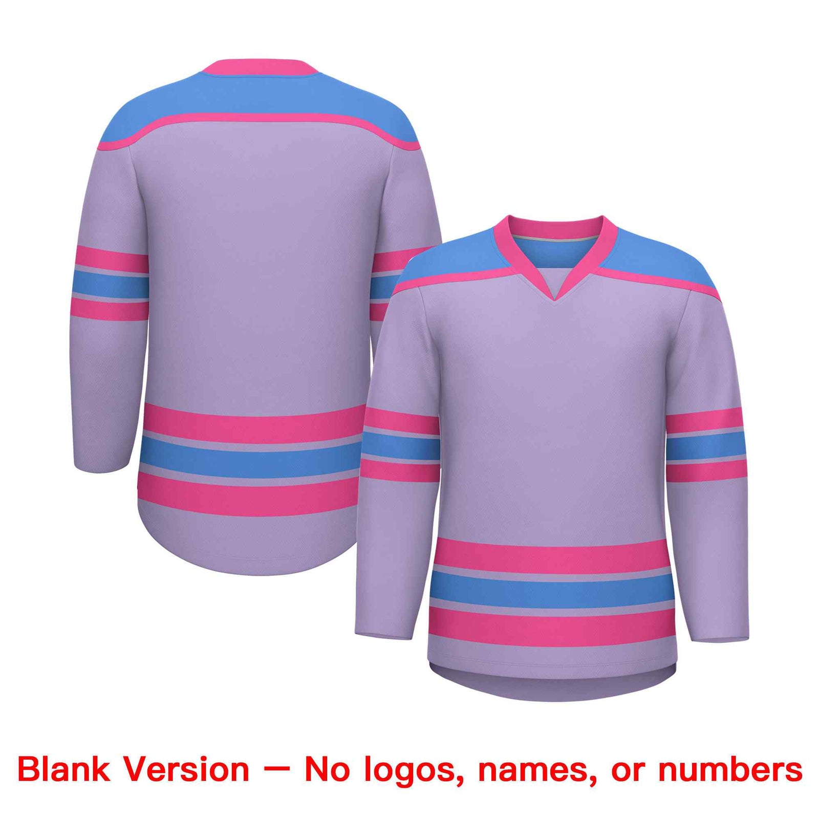 Custom Light Purple Powder Blue Ice Cream Helmet Pattern Personalized V-Neck Hockey Jersey| KXKSHOP