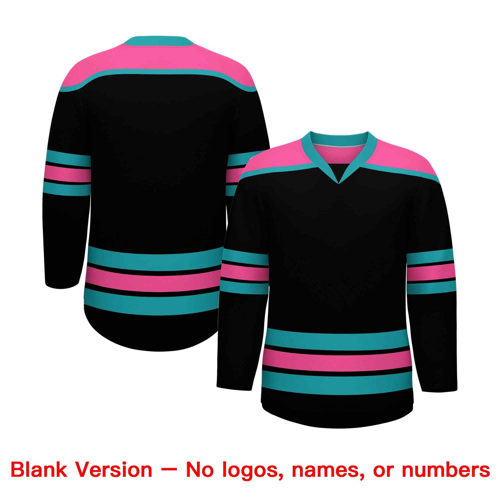 Custom Black Pink Ice Cream Helmet Pattern Personalized V-Neck Hockey Jersey| KXKSHOP