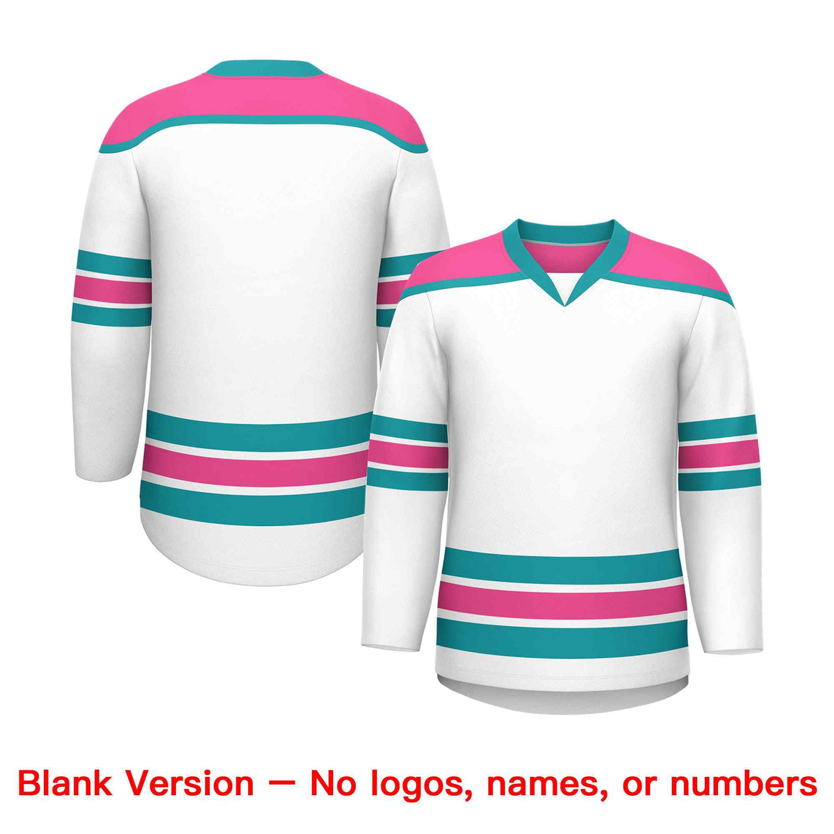 Custom White Pink Ice Cream Helmet Pattern Personalized V-Neck Hockey Jersey| KXKSHOP