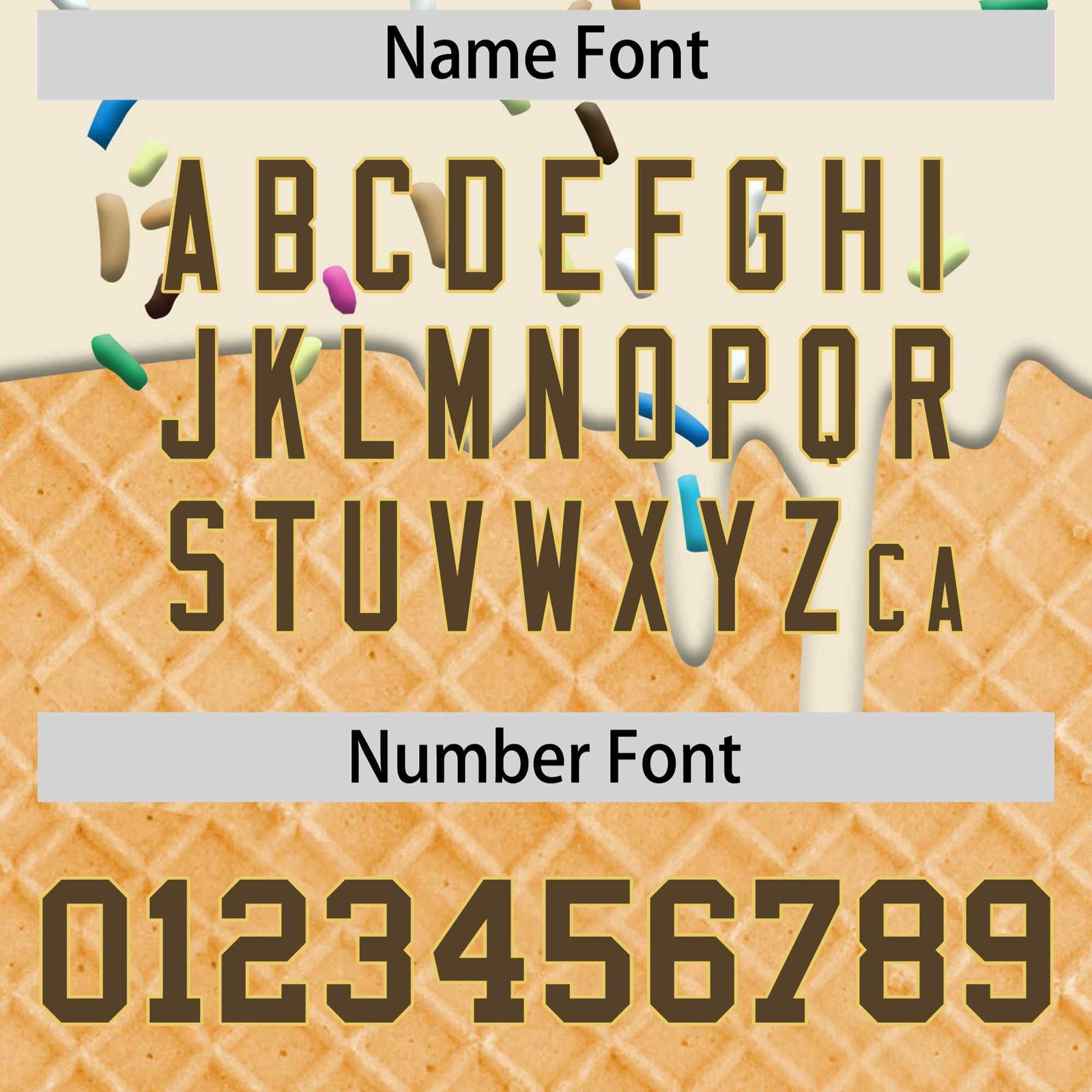 Custom Cream Light Brown Ice Cream Pattern Personalized V-Neck Hockey Jersey