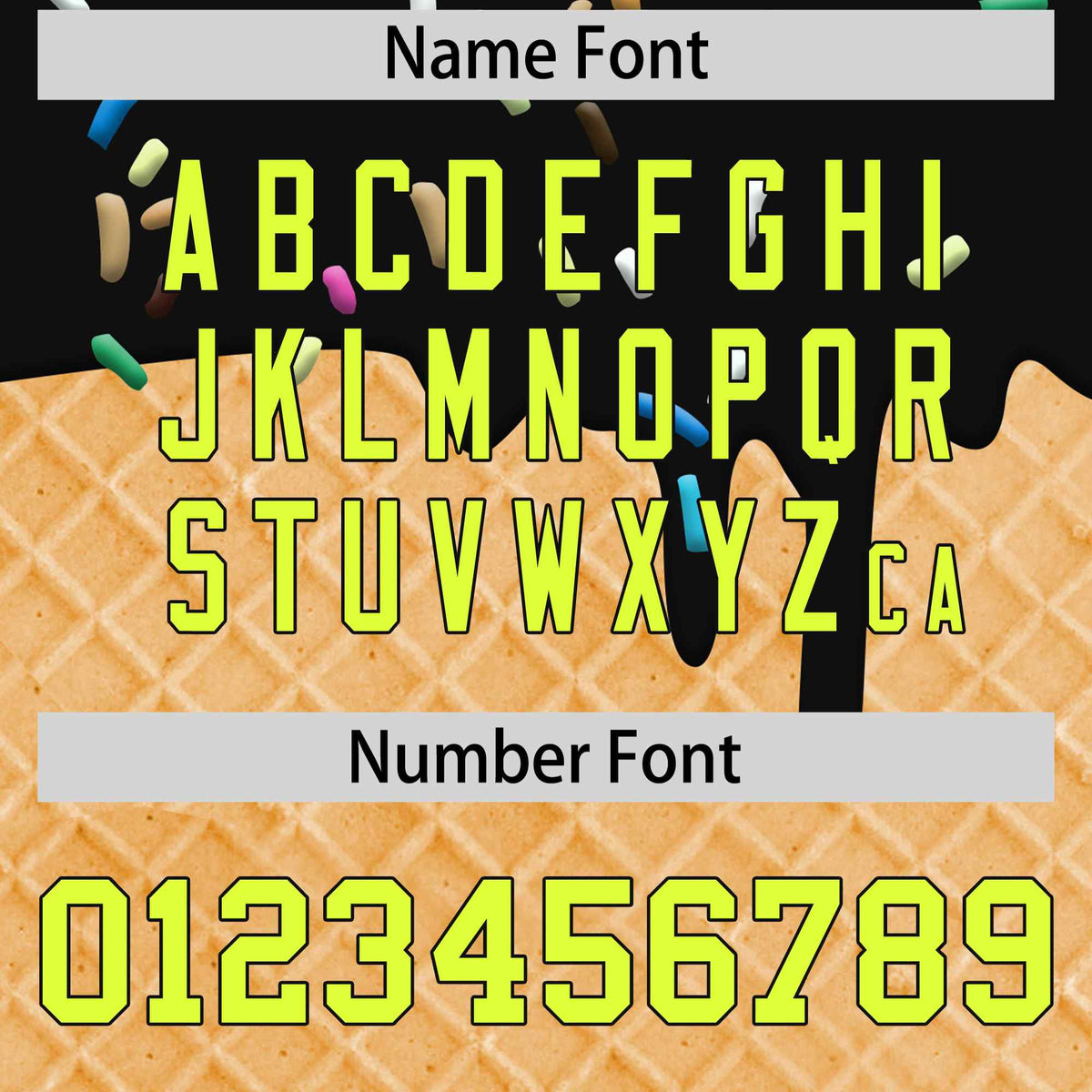 Custom Black Fluorescent Green Ice Cream Pattern Personalized V-Neck Hockey Jersey