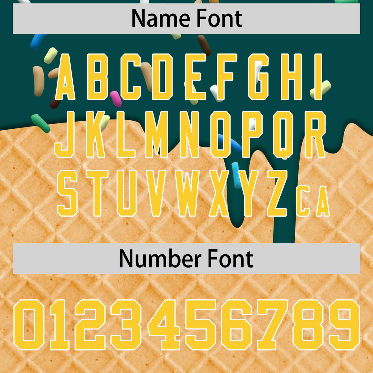 Custom Midnight Green Gold Ice Cream Pattern Personalized V-Neck Hockey Jersey