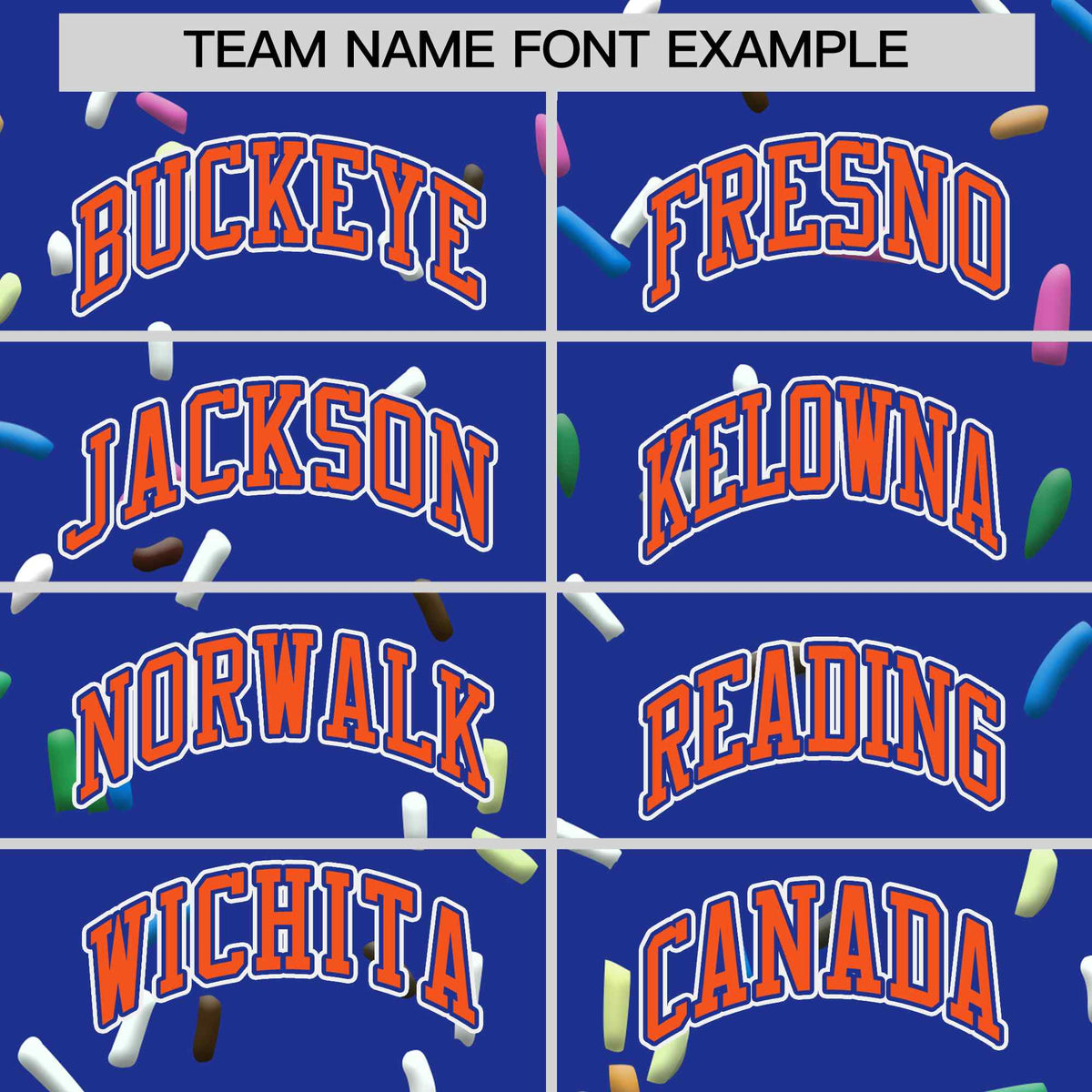 Custom Royal Blue Orange Ice Cream Pattern Personalized V-Neck Hockey Jersey