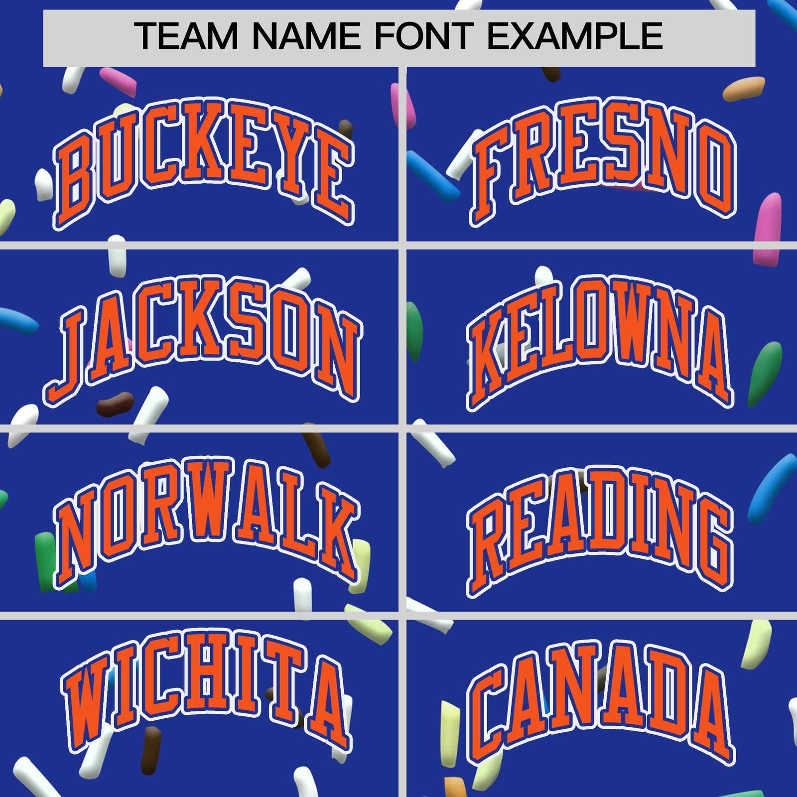 Custom Royal Blue Orange Ice Cream Pattern Personalized V-Neck Hockey Jersey