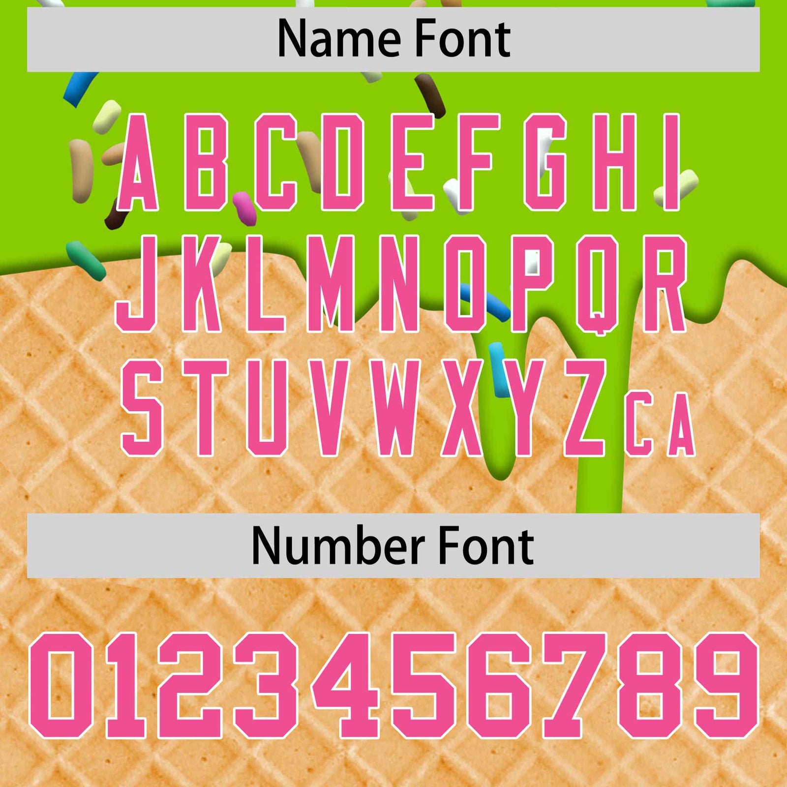 Custom Neon Green Pink Ice Cream Pattern Personalized V-Neck Hockey Jersey