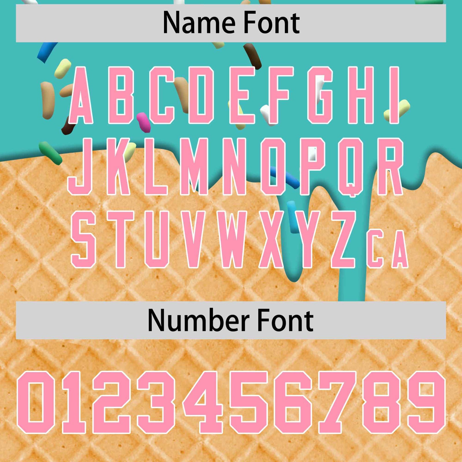 Custom Teal Light Pink Ice Cream Pattern Personalized V-Neck Hockey Jersey