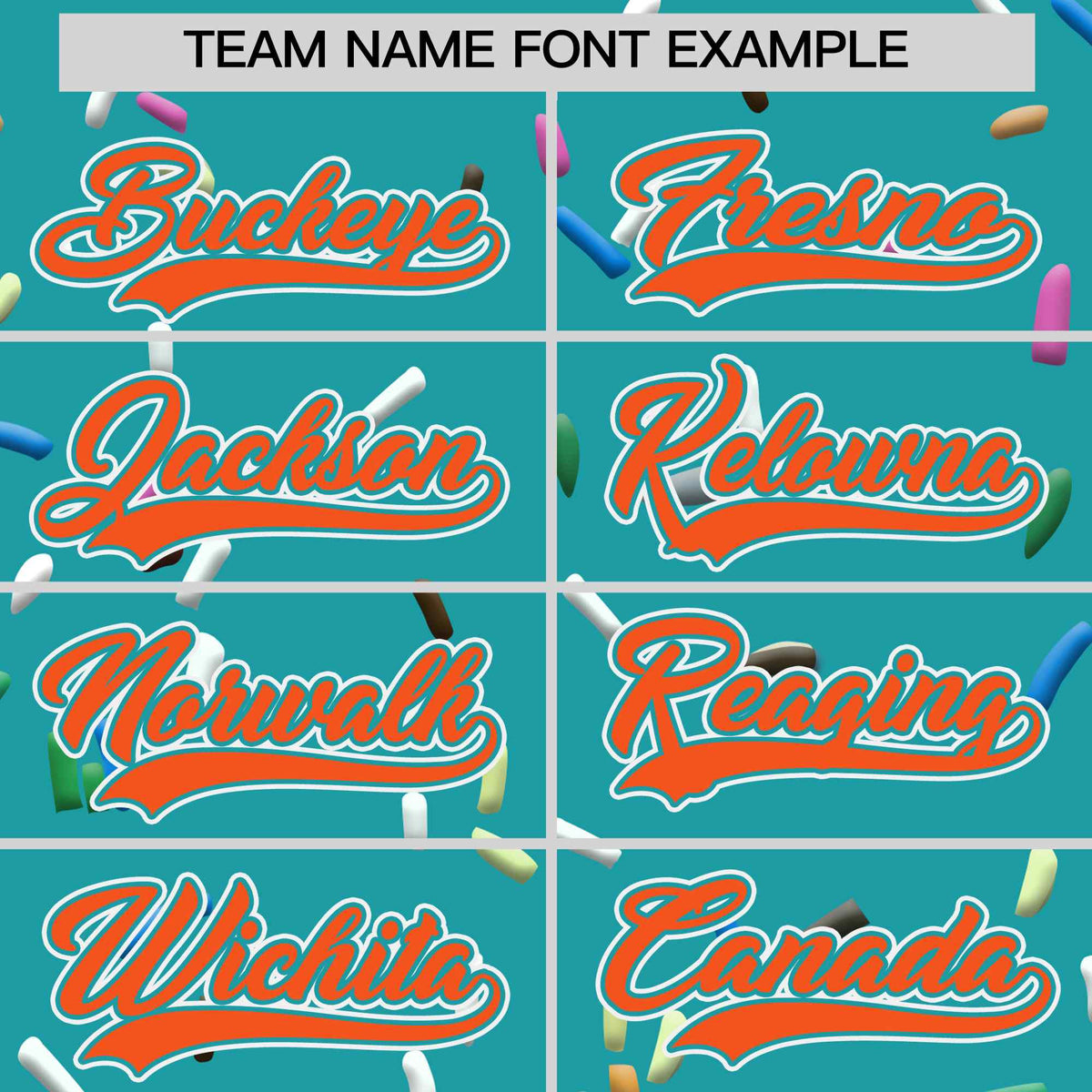 Custom Aqua Orange Ice Cream Pattern Personalized V-Neck Hockey Jersey