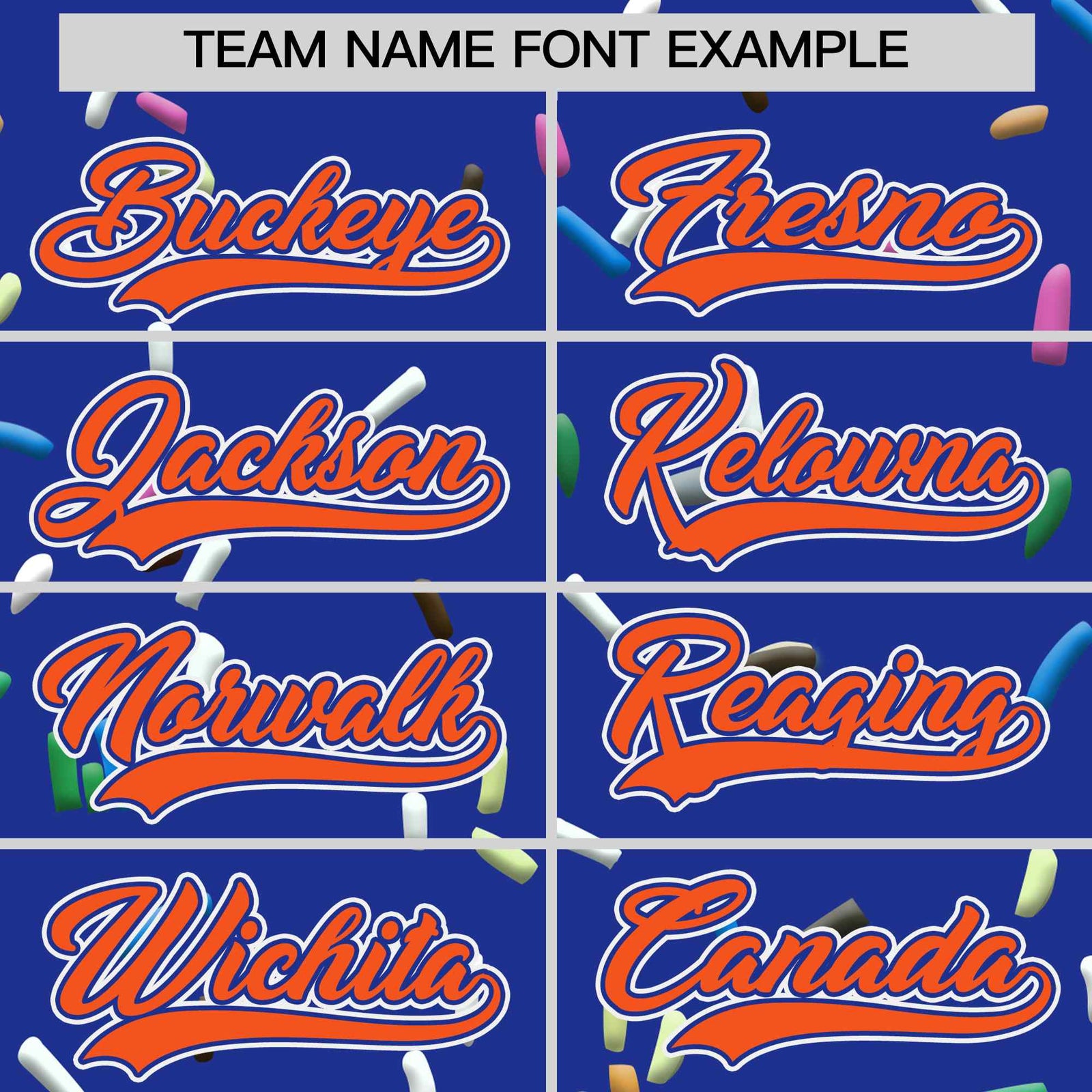 Custom Royal Blue Orange Ice Cream Pattern Personalized V-Neck Hockey Jersey