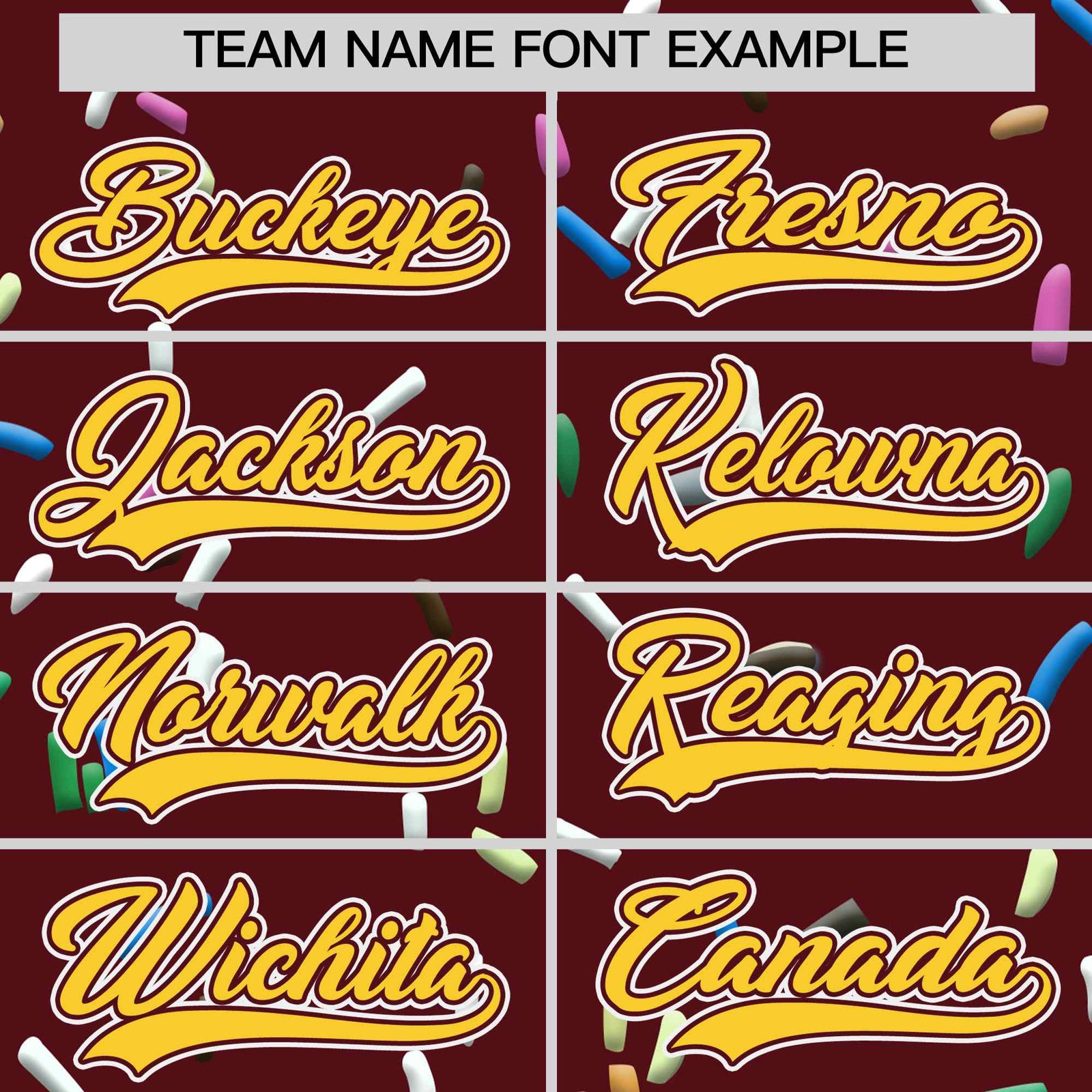 Custom Burgundy Gold Ice Cream Pattern Personalized V-Neck Hockey Jersey