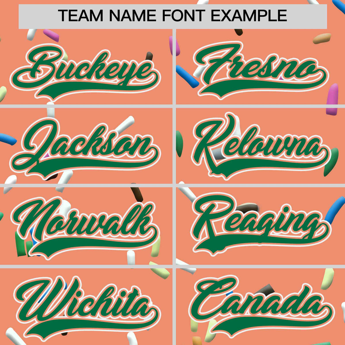 Custom Light Orange Kelly Green Ice Cream Pattern Personalized V-Neck Hockey Jersey