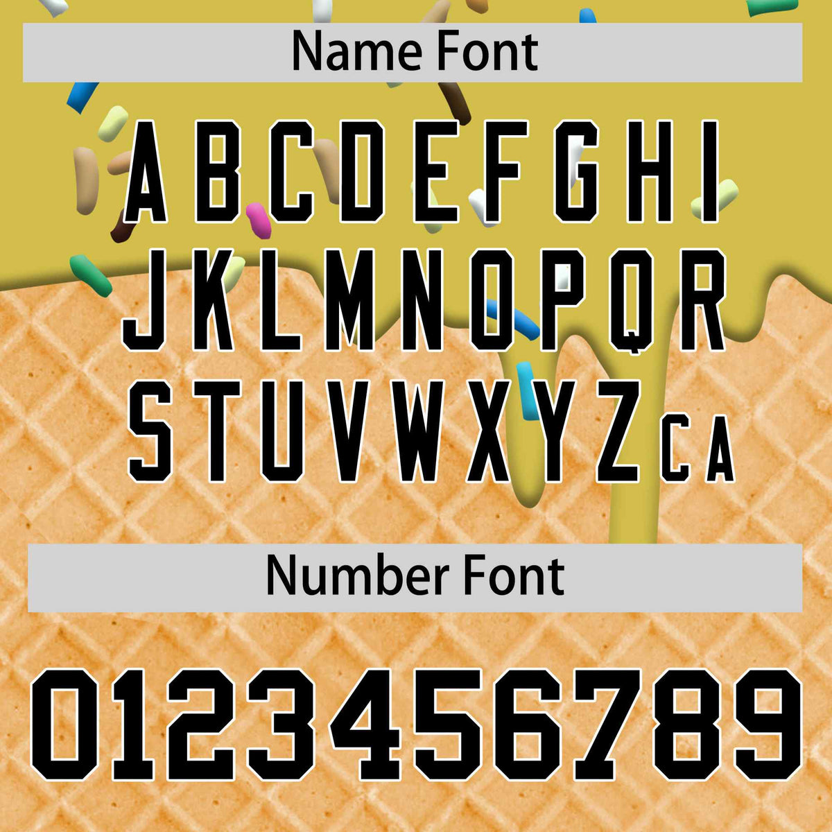 Custom Old Gold Black Ice Cream Pattern Personalized V-Neck Hockey Jersey| KXKSHOP