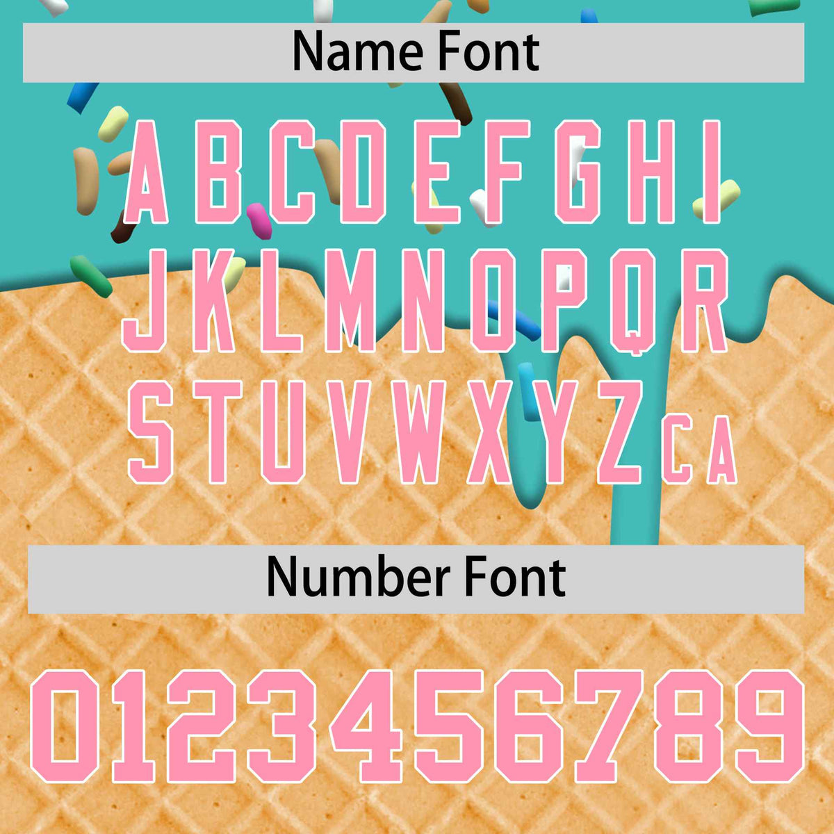 Custom Teal Light Pink Ice Cream Pattern Personalized V-Neck Hockey Jersey| KXKSHOP