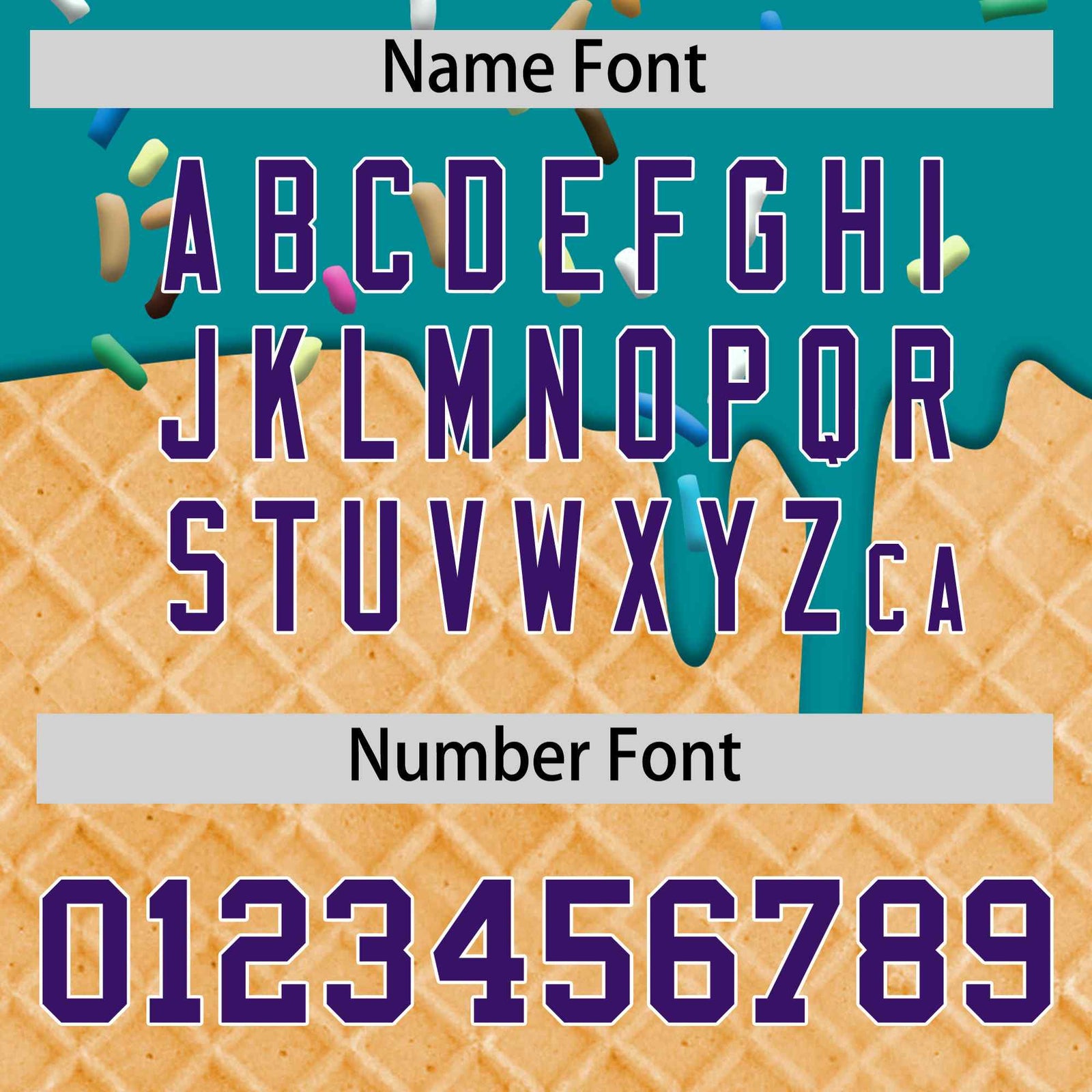 Custom Teal Purple Ice Cream Pattern Personalized V-Neck Hockey Jersey| KXKSHOP