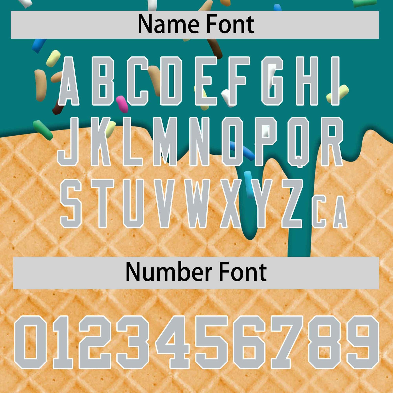 Custom Teal Silver Ice Cream Pattern Personalized V-Neck Hockey Jersey| KXKSHOP