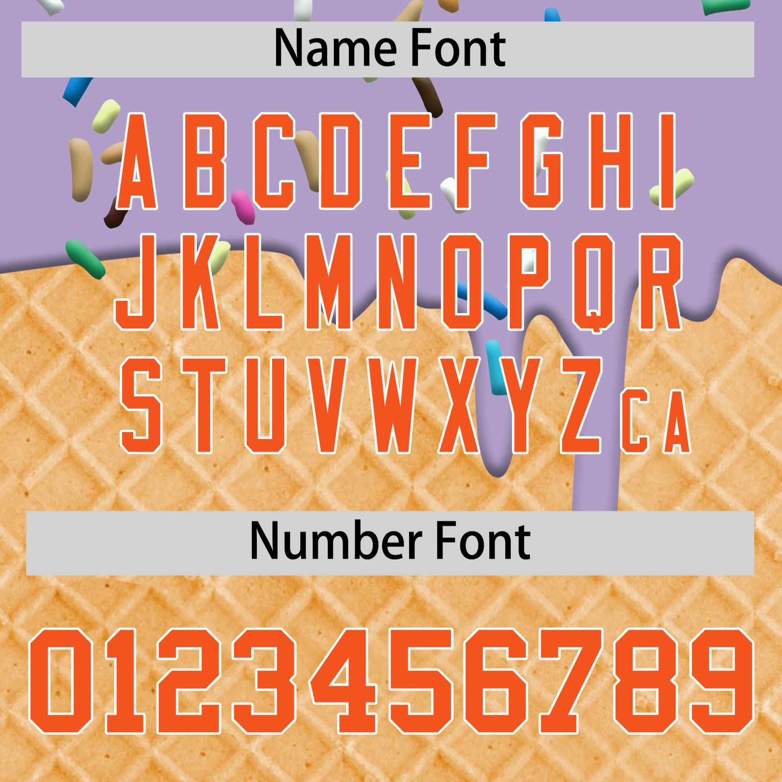 Custom Light Purple Orange Ice Cream Pattern Personalized V-Neck Hockey Jersey| KXKSHOP