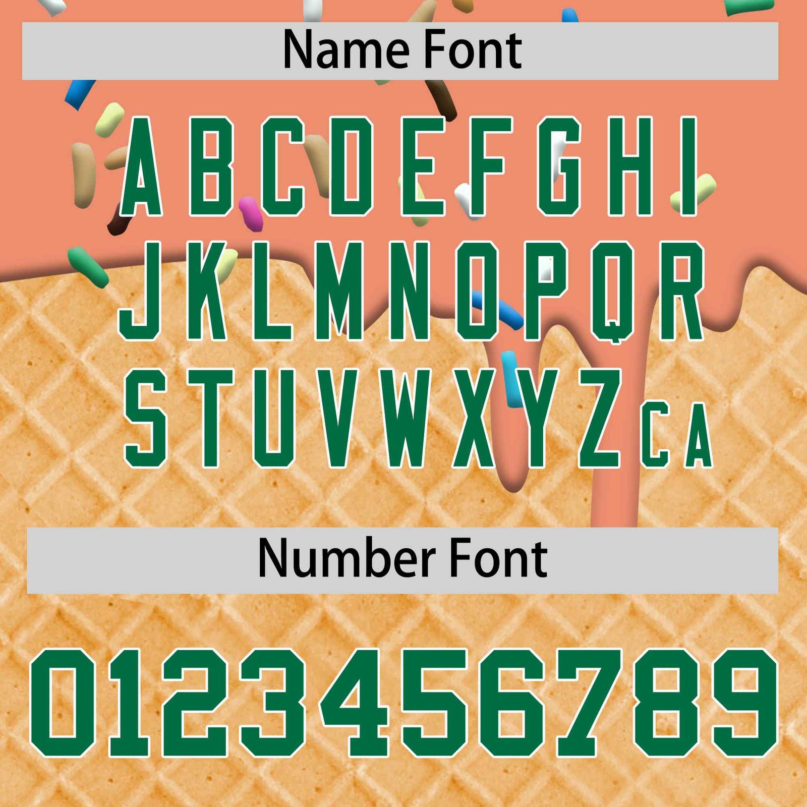 Custom Light Orange Kelly Green Ice Cream Pattern Personalized V-Neck Hockey Jersey| KXKSHOP