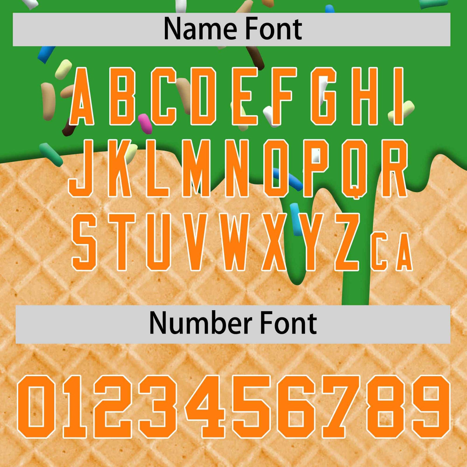 Custom Light Green Orange Ice Cream Pattern Personalized V-Neck Hockey Jersey| KXKSHOP