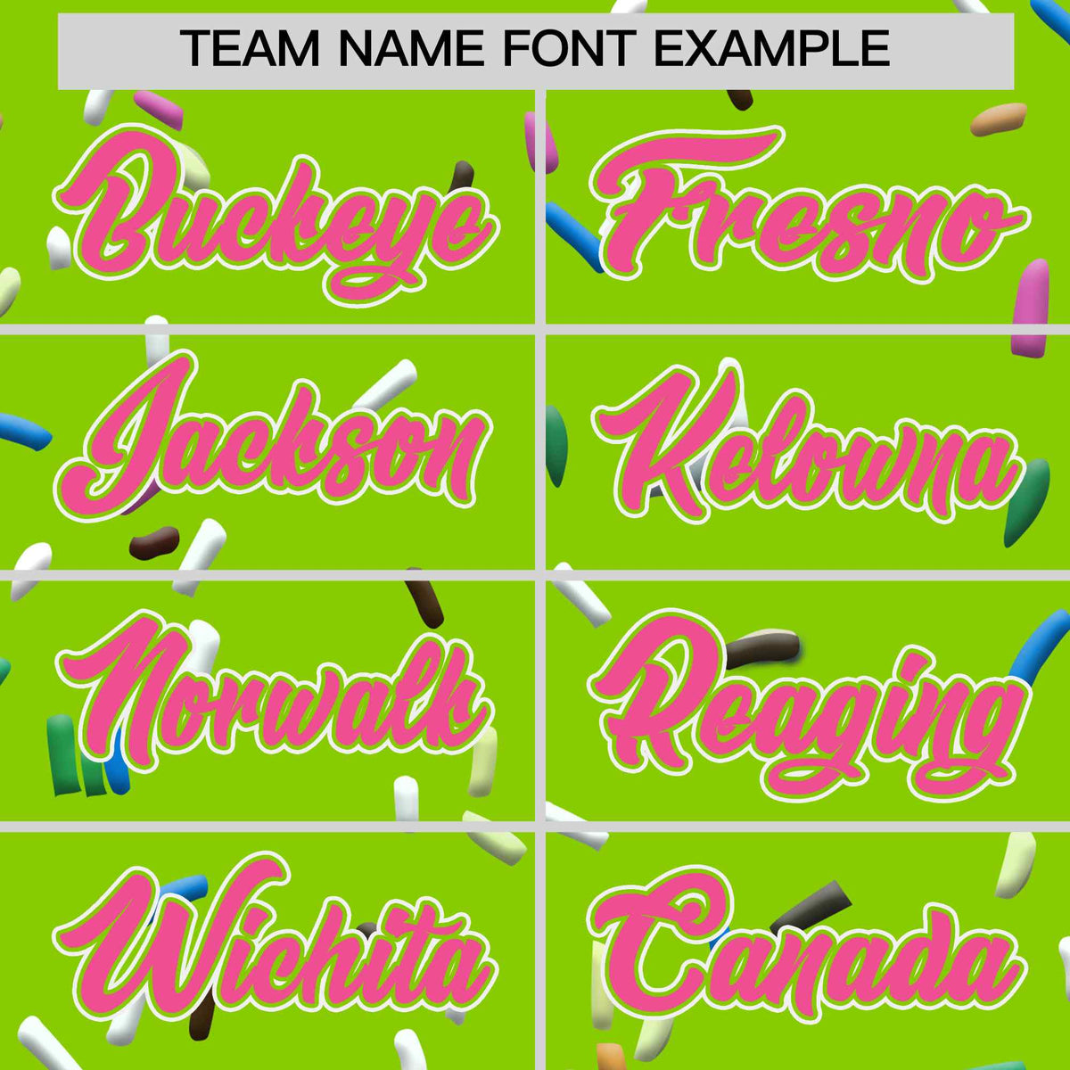 Custom Neon Green Pink Ice Cream Pattern Personalized V-Neck Hockey Jersey