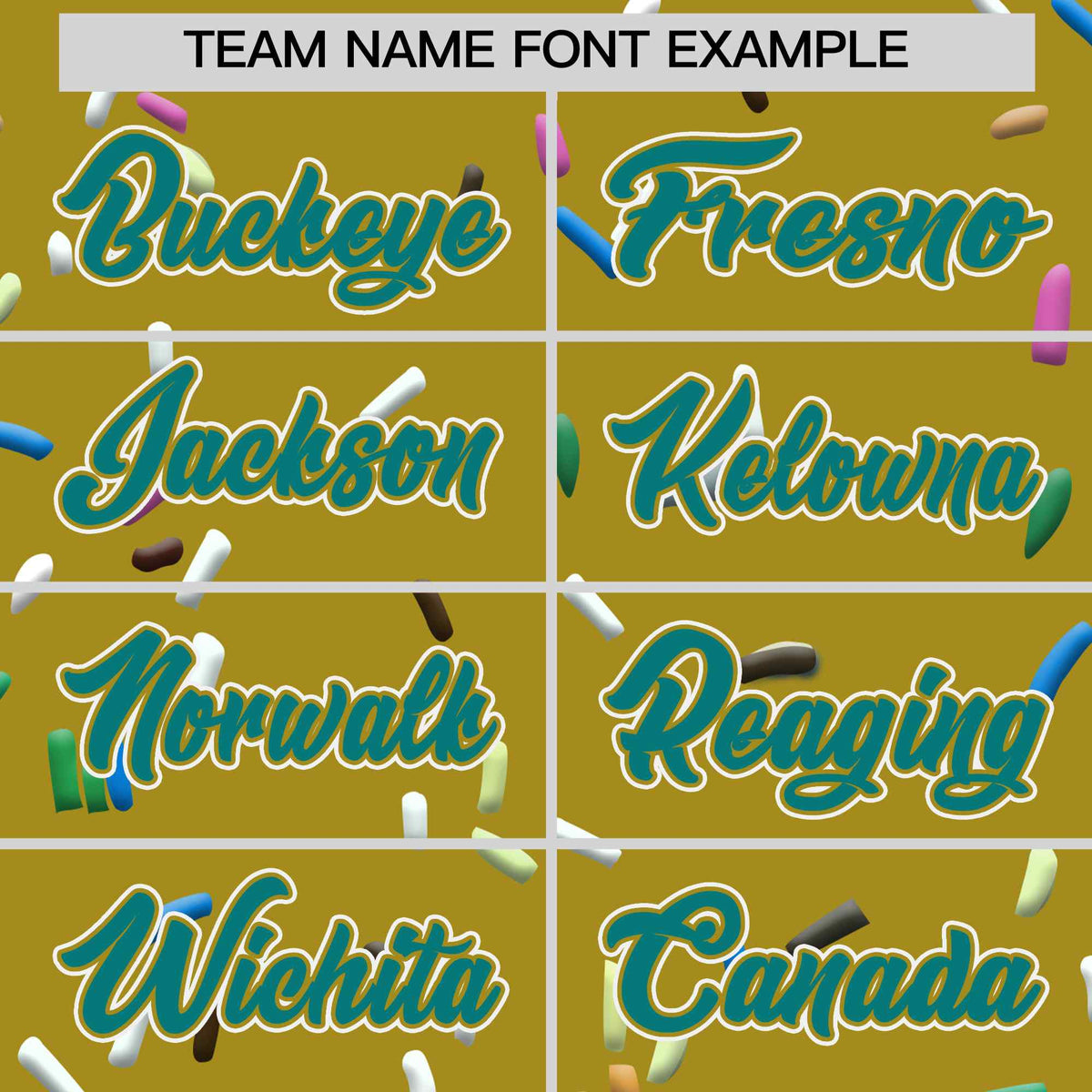 Custom Old Gold Teal Ice Cream Pattern Personalized V-Neck Hockey Jersey