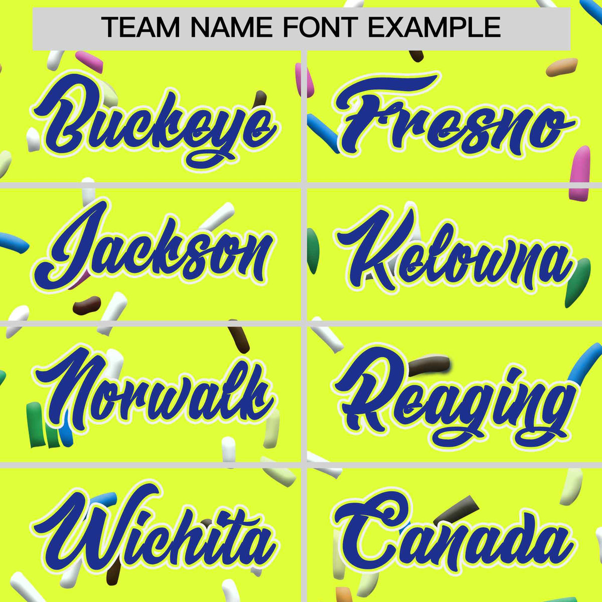 Custom Fluorescent Green Royal Blue Ice Cream Pattern Personalized V-Neck Hockey Jersey