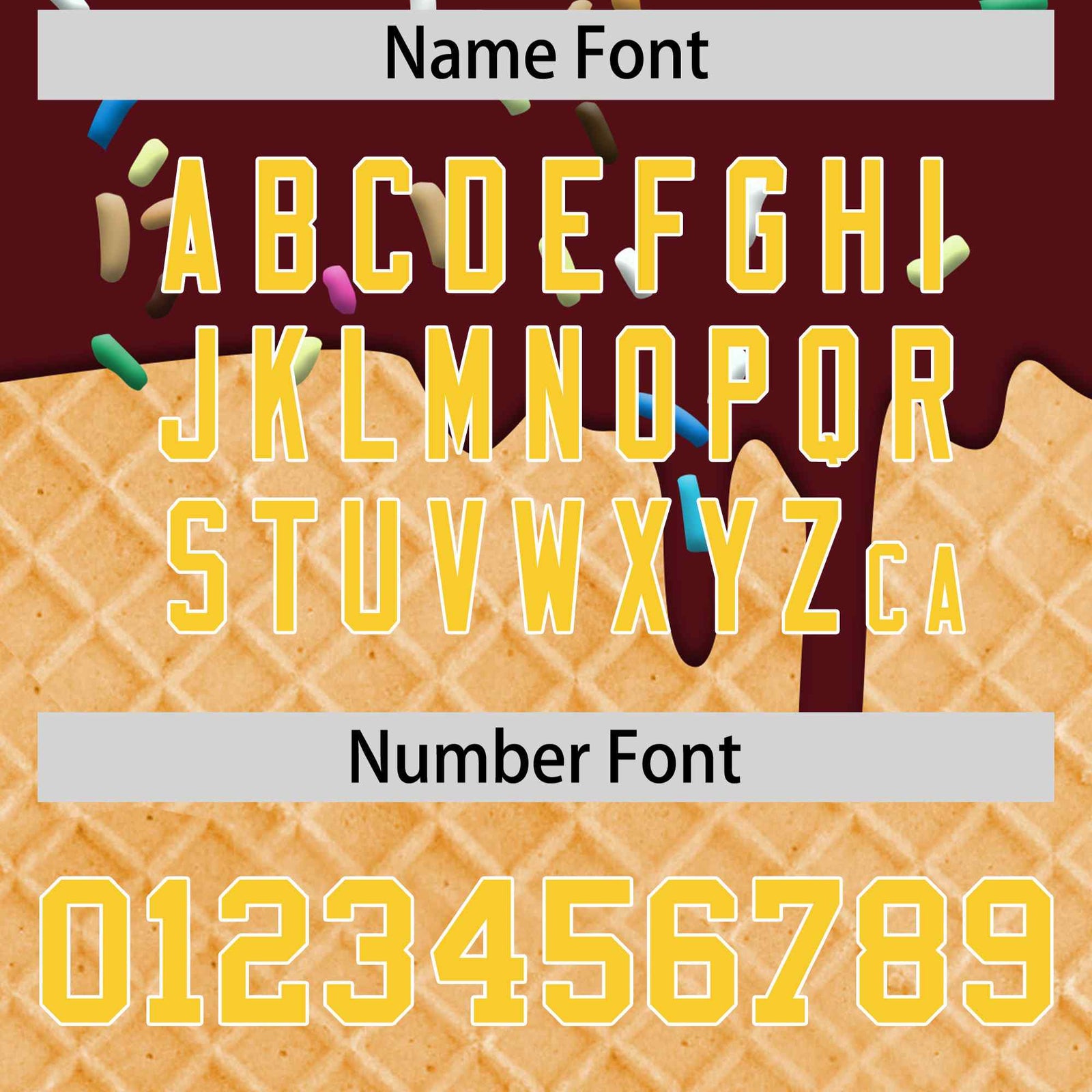 Custom Burgundy Gold Ice Cream Pattern Personalized V-Neck Hockey Jersey