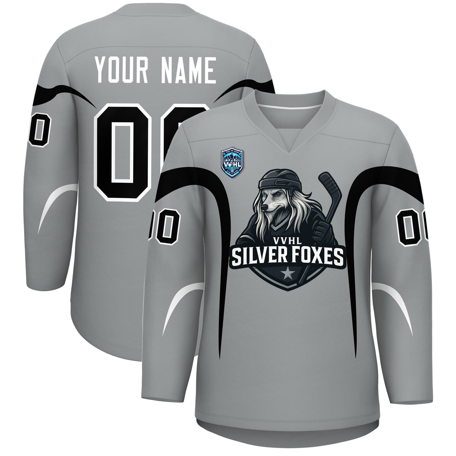 VVHL S8 SILVER FOXES White Hockey Jersey