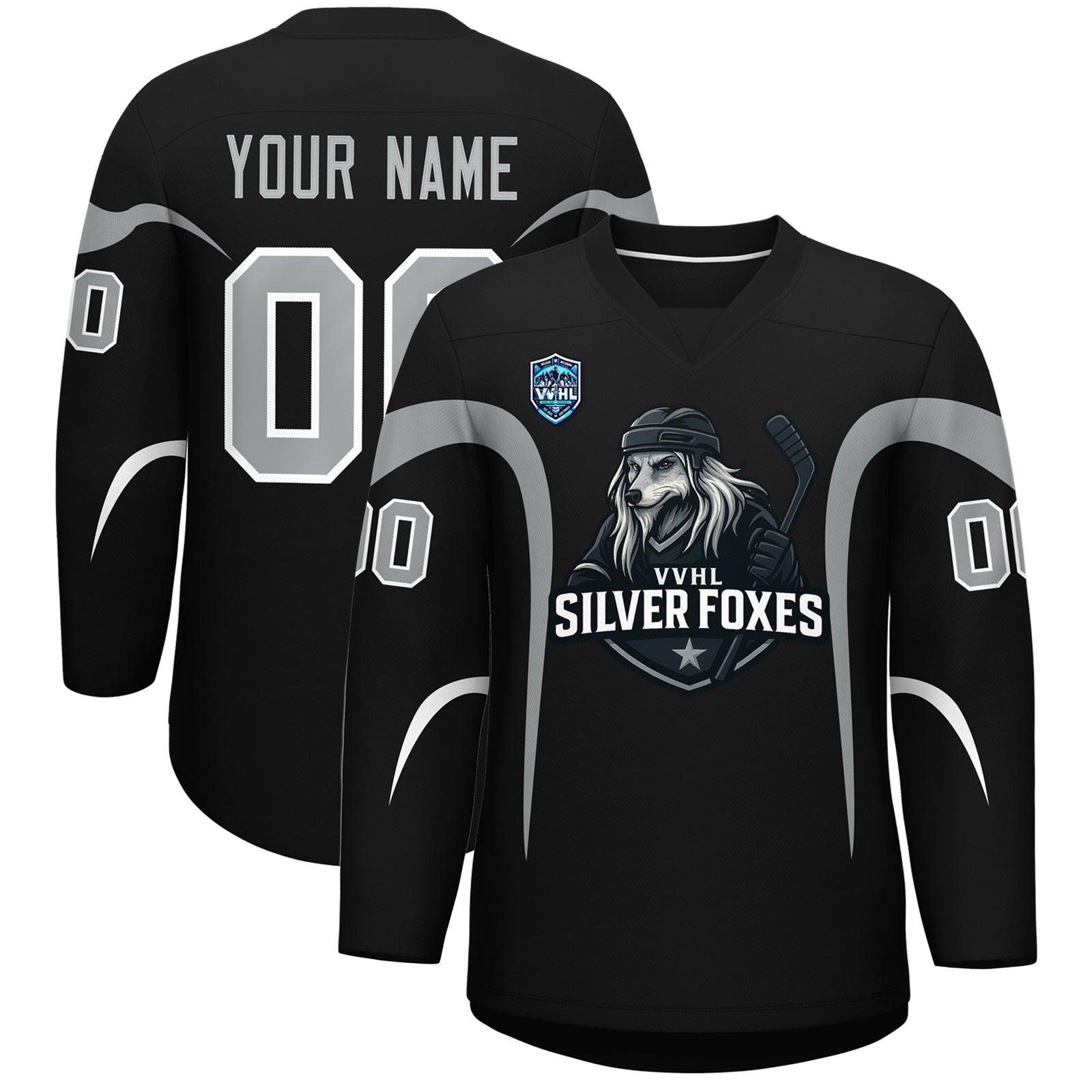 VVHL S8 SILVER FOXES White Hockey Jersey