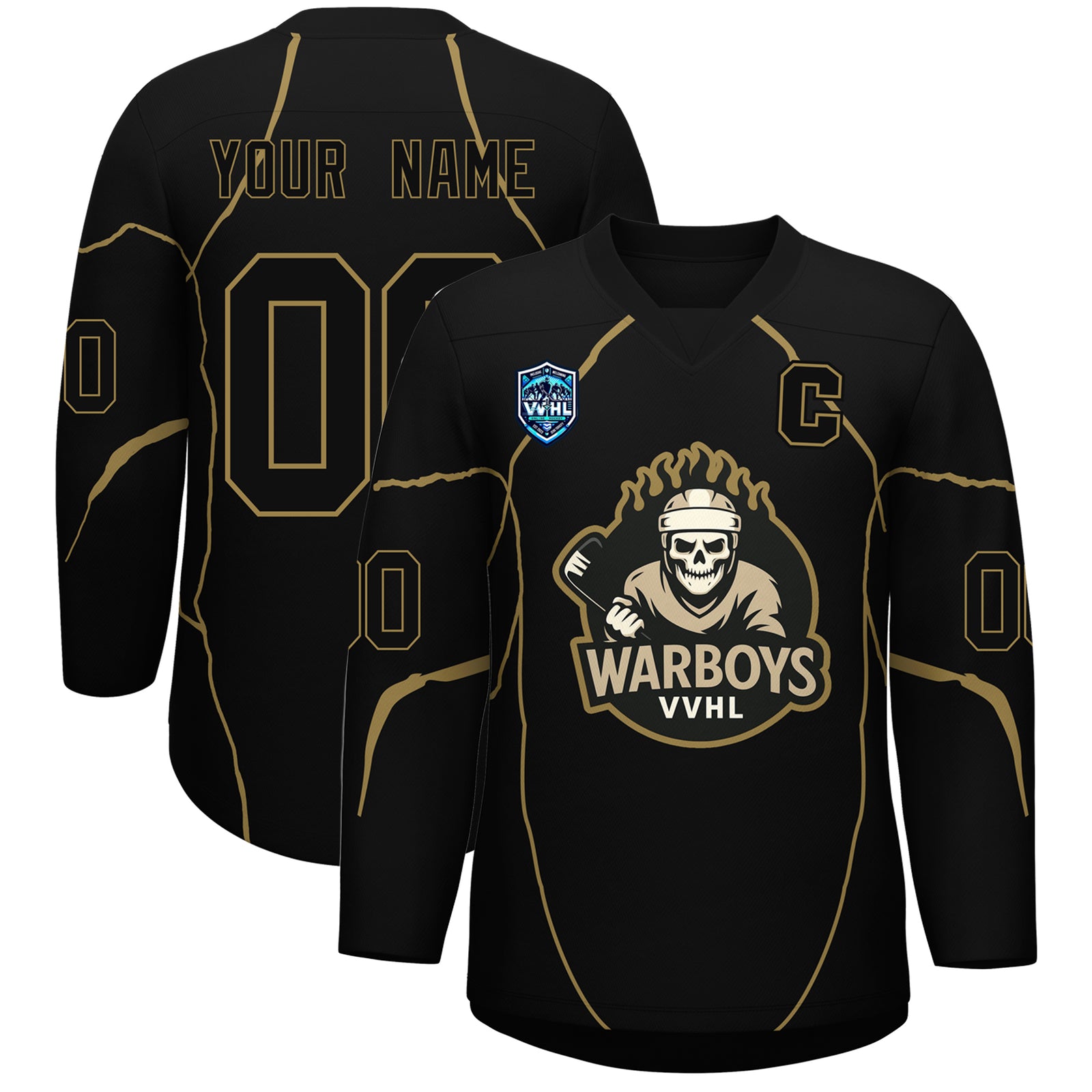 VVHL S8 Custom Warboys White Hockey Jersey