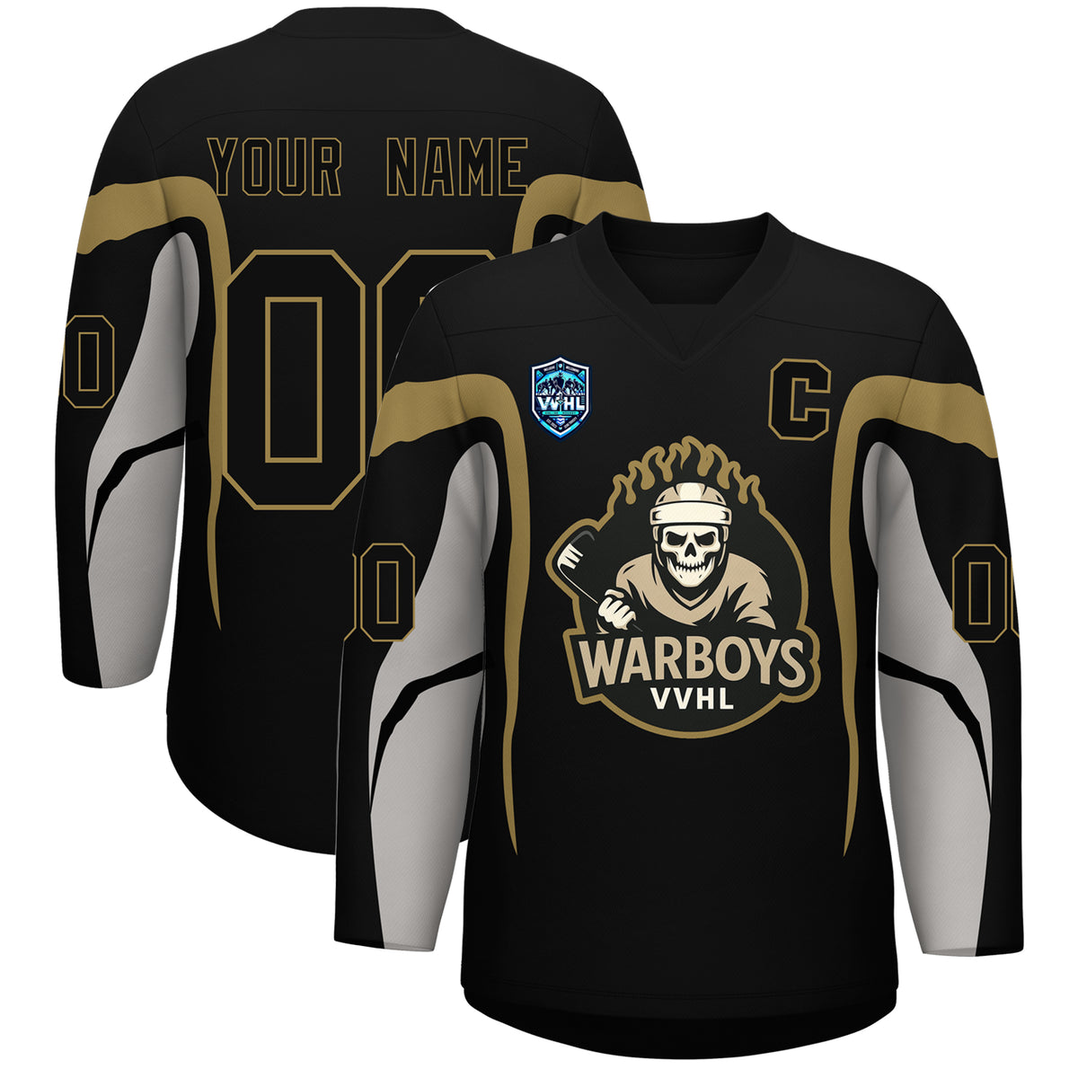 VVHL S8 Custom Warboys White Hockey Jersey