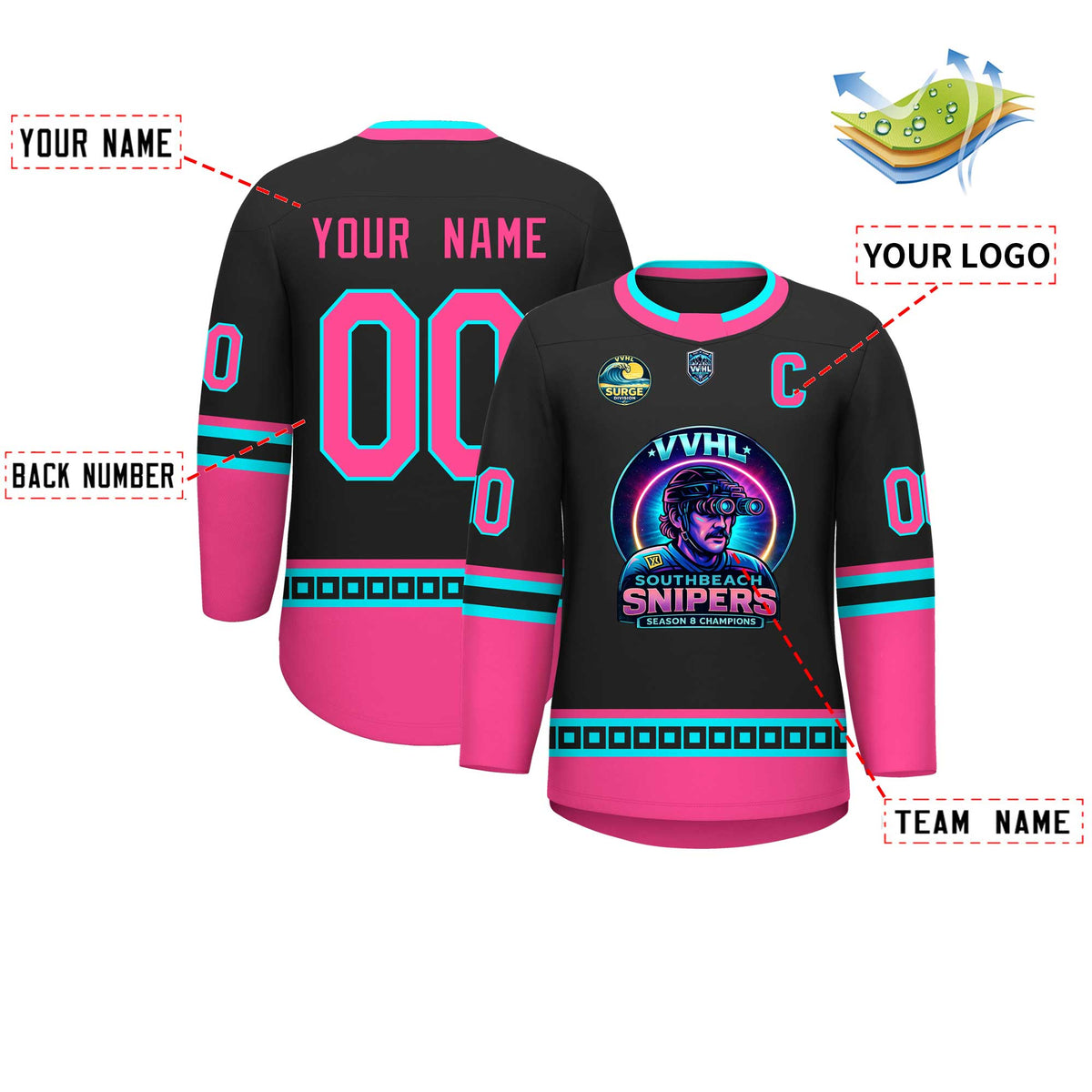 VVHL S10 SOUTHBEACH SNIPERS Hockey Jersey