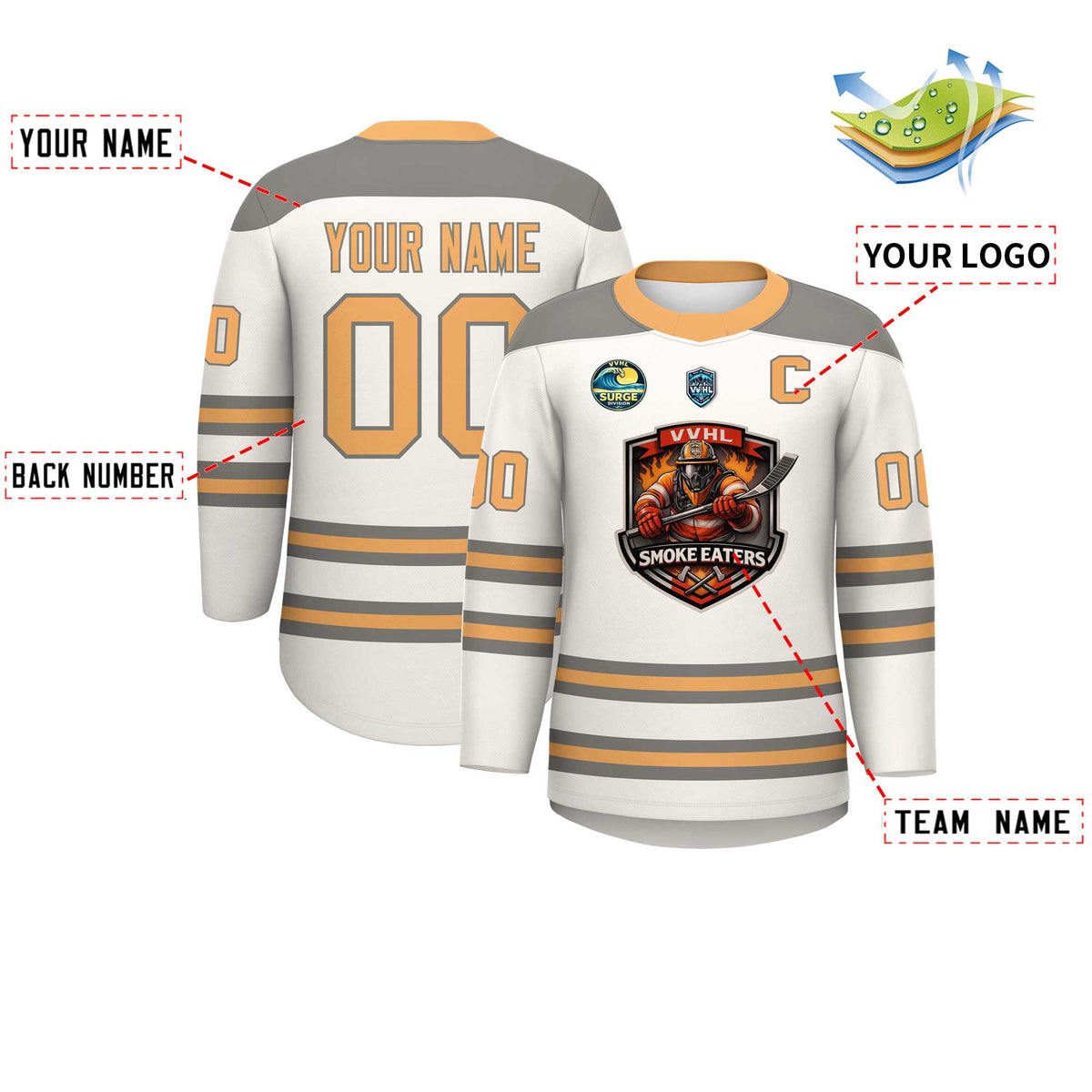 VVHL S10 SMOKE EATERS Hockey Jersey