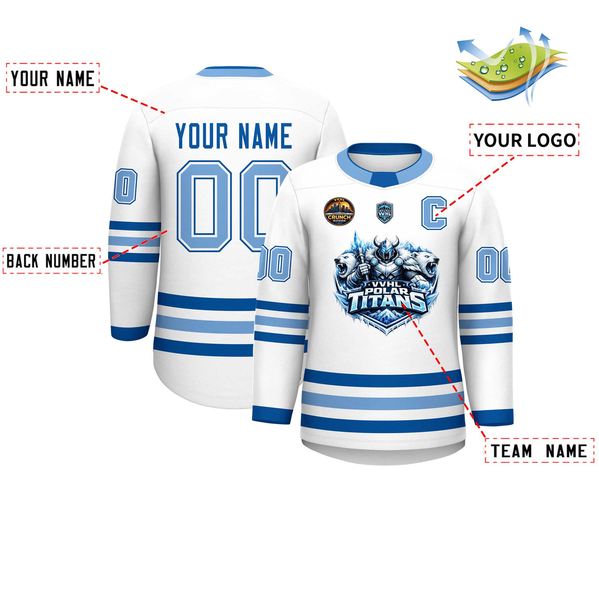 VVHL S10 POLAR TITANS Hockey Jersey