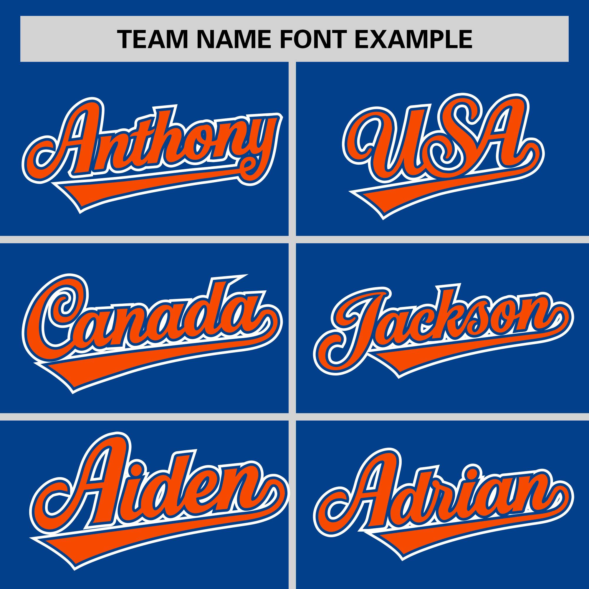 Custom Royal Orange Personalized Raglan Sleeves Round-Neck Hockey Jersey