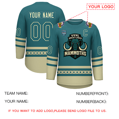 VVHL S9 Great Lakes Mammoths Black Teal Hockey Jersey