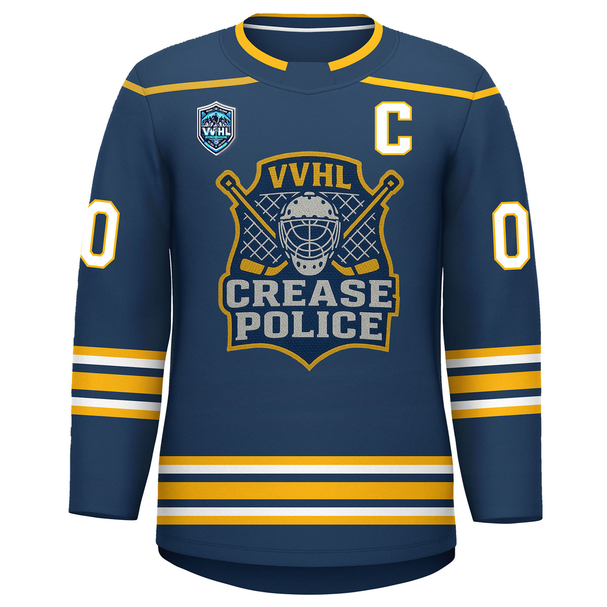 VVHL S9 Crease Police Yellow White Hockey Jersey