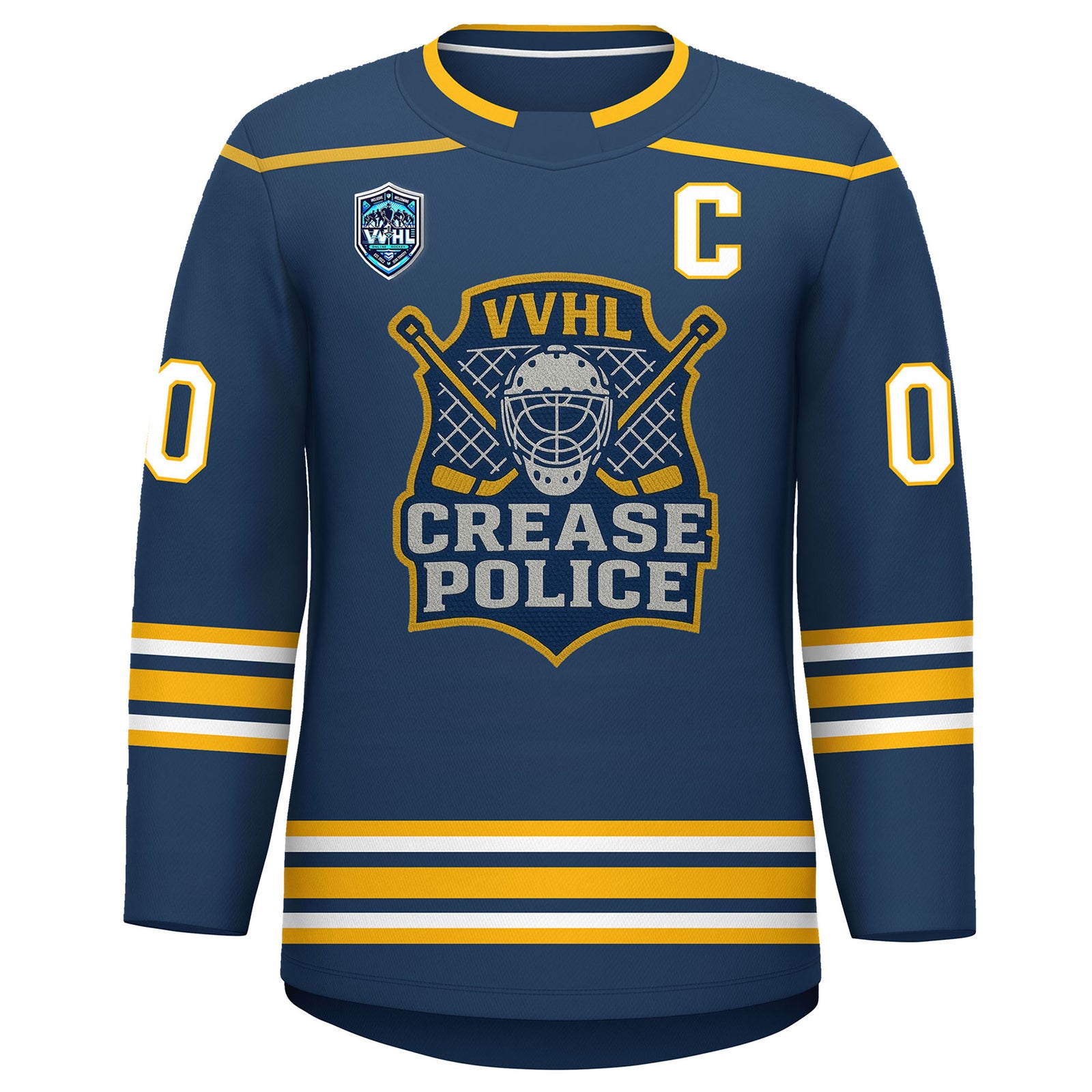 VVHL S9 Crease Police Yellow White Hockey Jersey