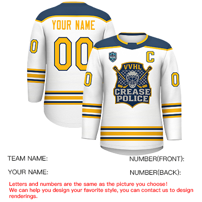 VVHL S9 Crease Police Yellow White Hockey Jersey