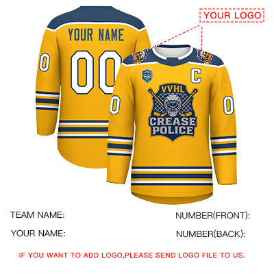 VVHL S9 Crease Police Yellow White Hockey Jersey