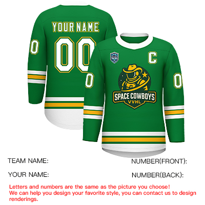 VVHL S9 Space Cowboys Black White Green Hockey Jersey